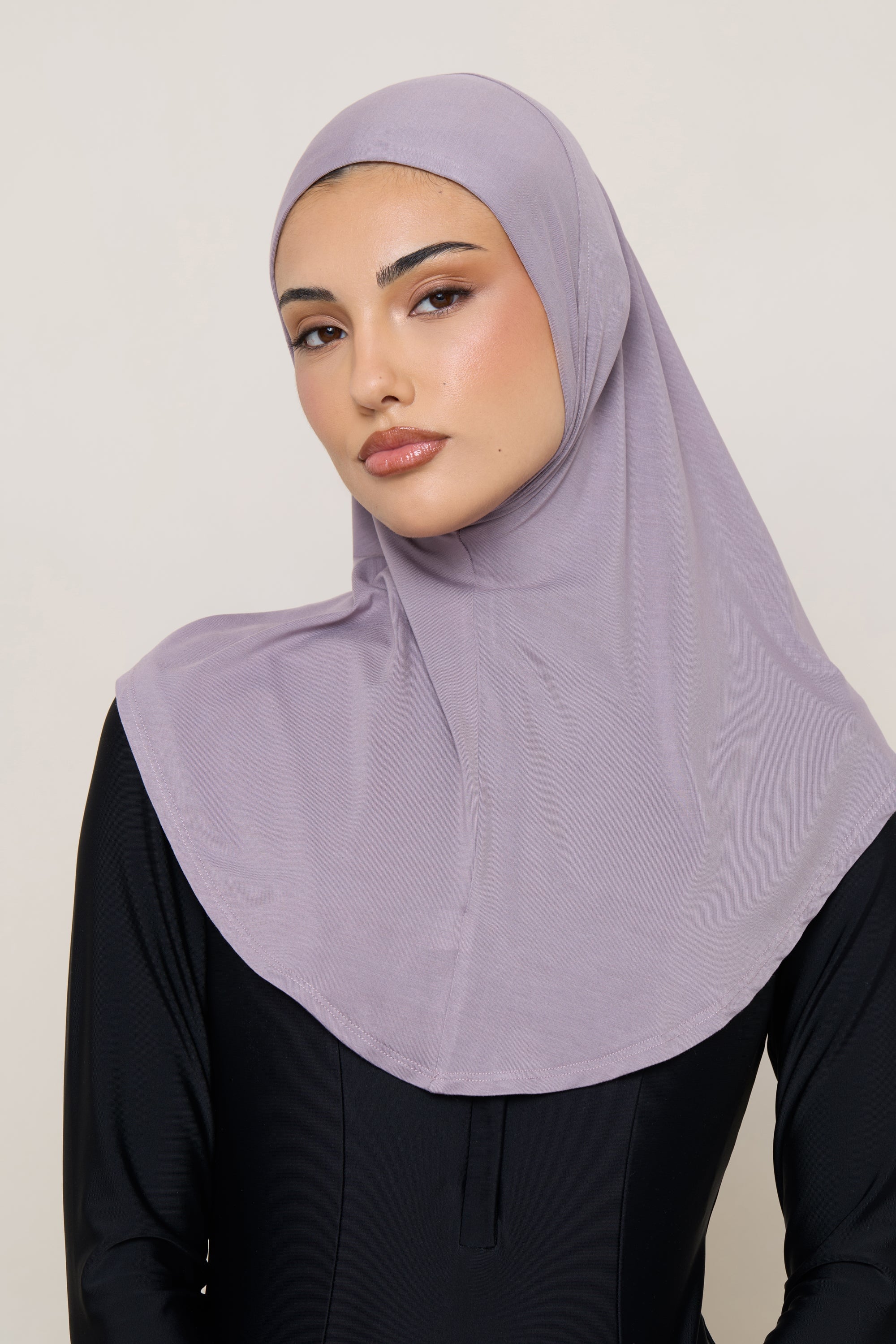 Amira Bamboo Jersey Instant Hijab - Purple Dove Hijabs Veiled 