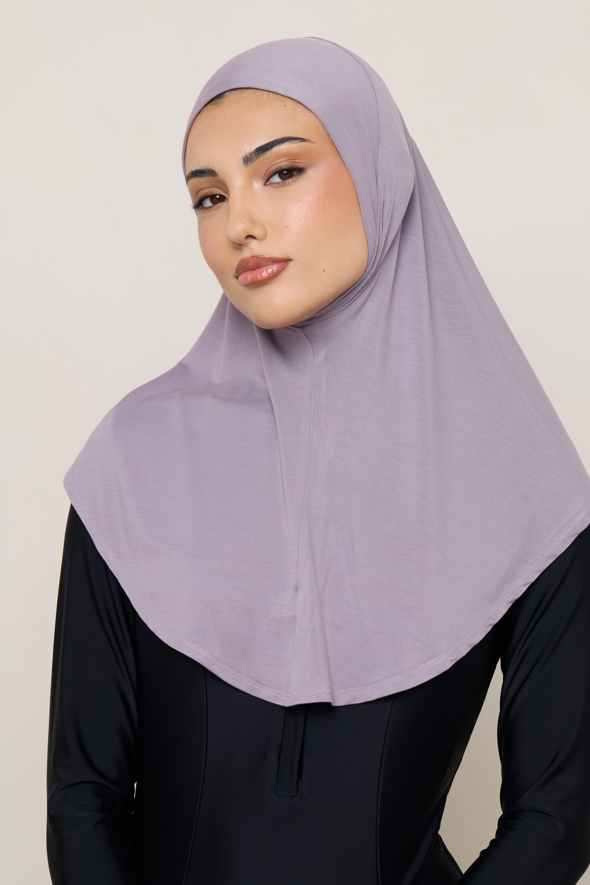 Amira Bamboo Jersey Instant Hijab - Purple Dove Hijabs Veiled 