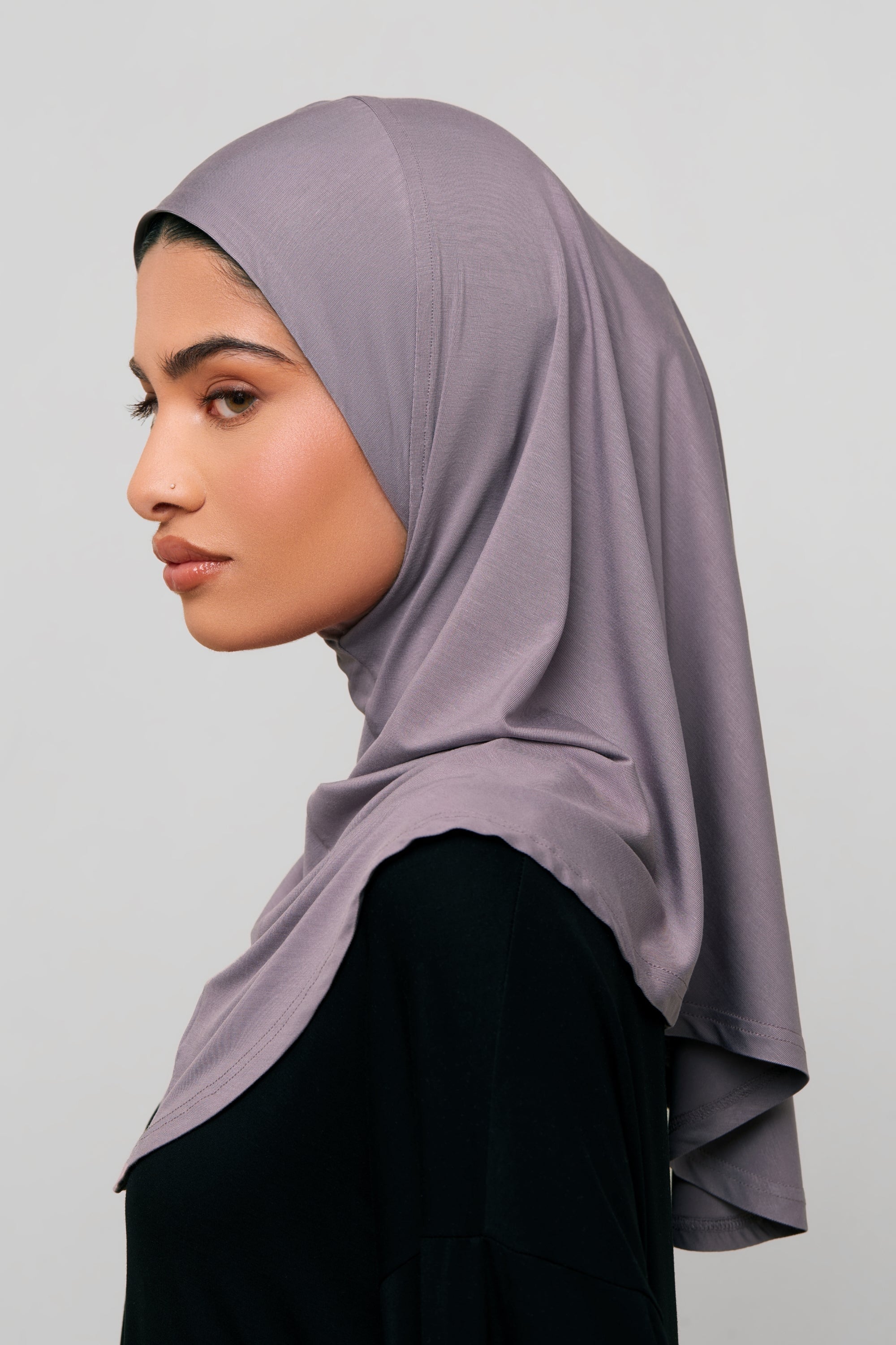 Amira Bamboo Jersey Instant Hijab - Purple Dove Hijabs Veiled 