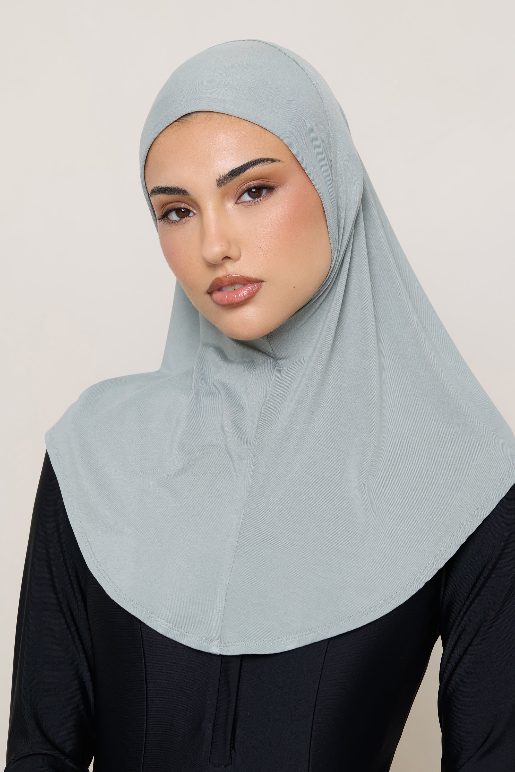 Amira Bamboo Jersey Instant Hijab - Sage Hijabs Veiled 
