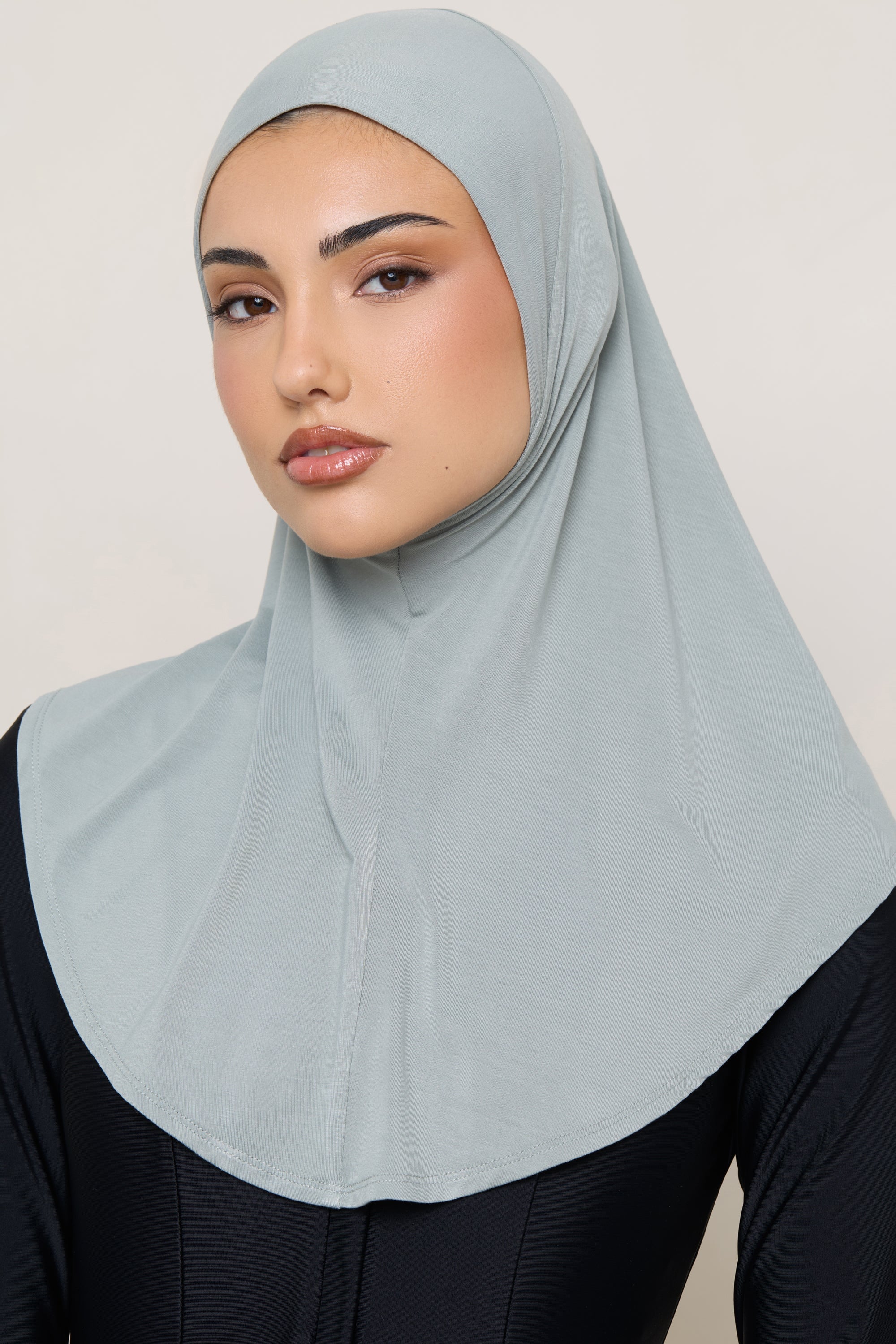 Amira Bamboo Jersey Instant Hijab - Sage Hijabs Veiled 