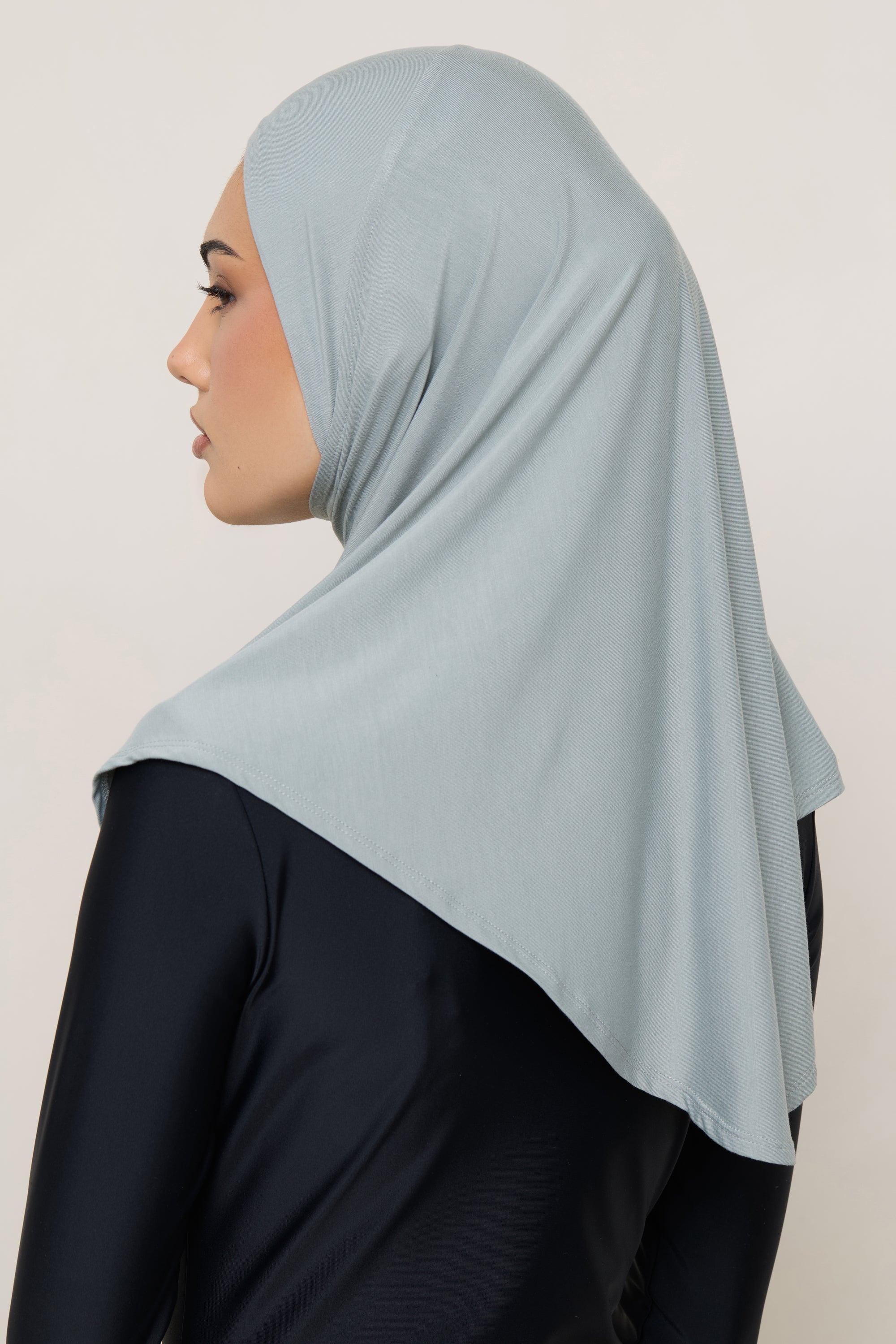 Amira Bamboo Jersey Instant Hijab - Sage Hijabs Veiled 