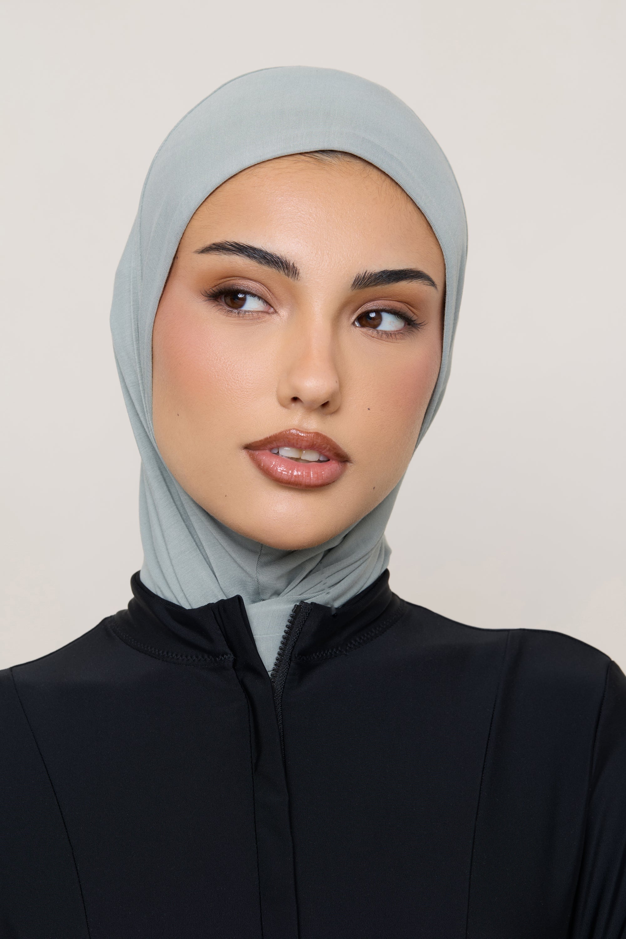 Amira Bamboo Jersey Instant Hijab - Sage Hijabs Veiled 