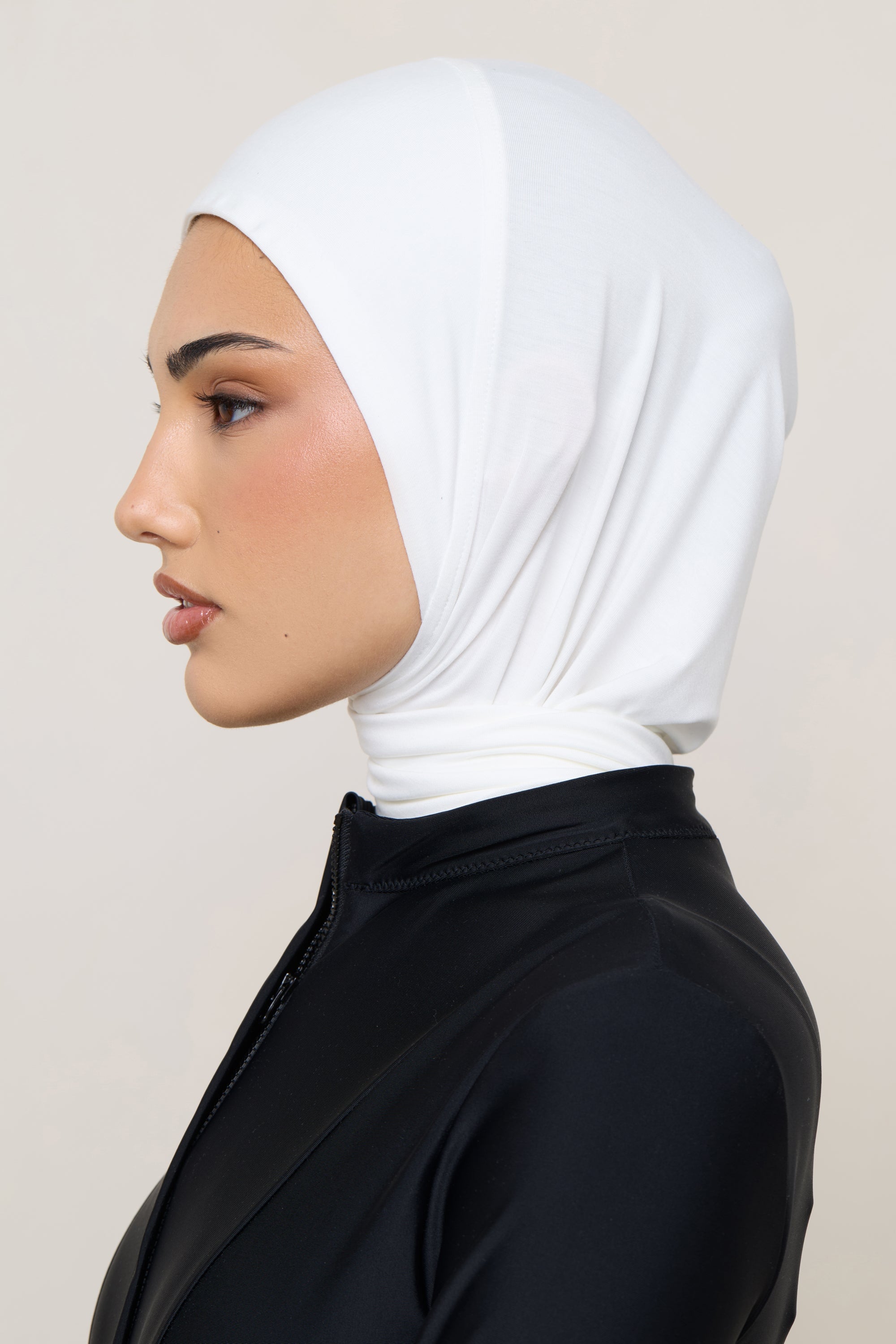 Amira Bamboo Jersey Instant Hijab - White Hijabs Veiled 