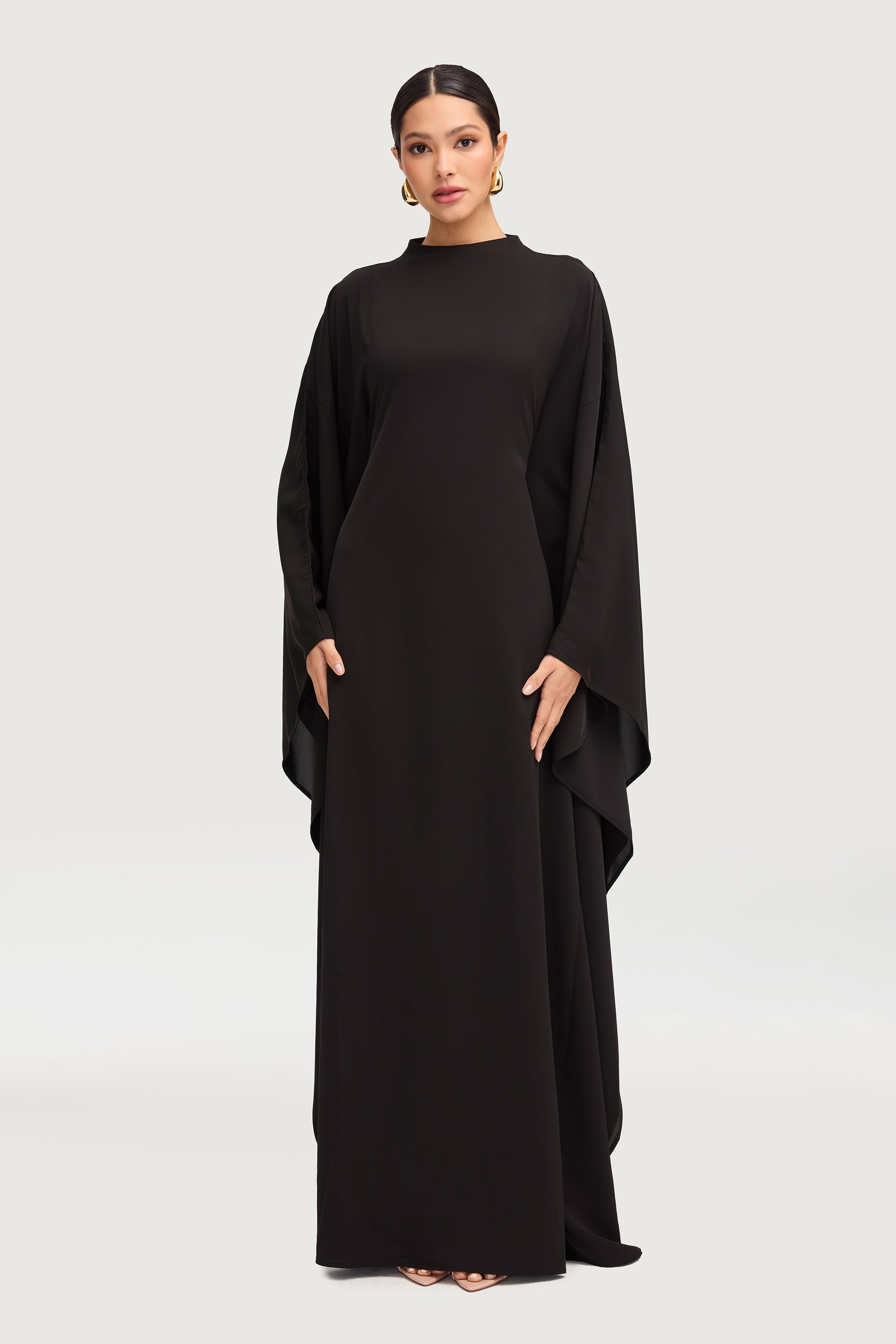 Amira Butterfly Inner Tie Abaya - Black Abayas Veiled 