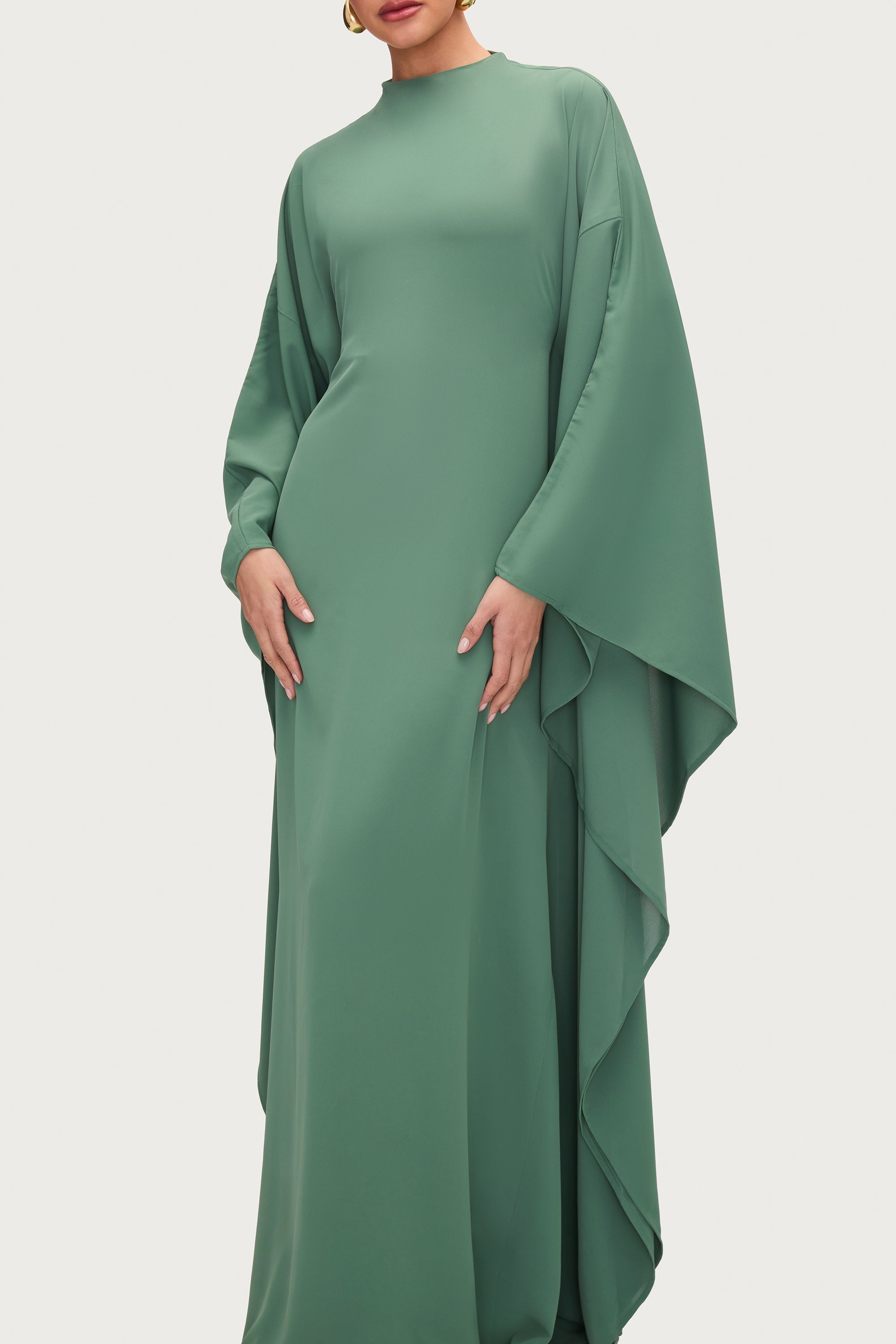 Amira Butterfly Inner Tie Abaya Dress - Sage Abayas Veiled 