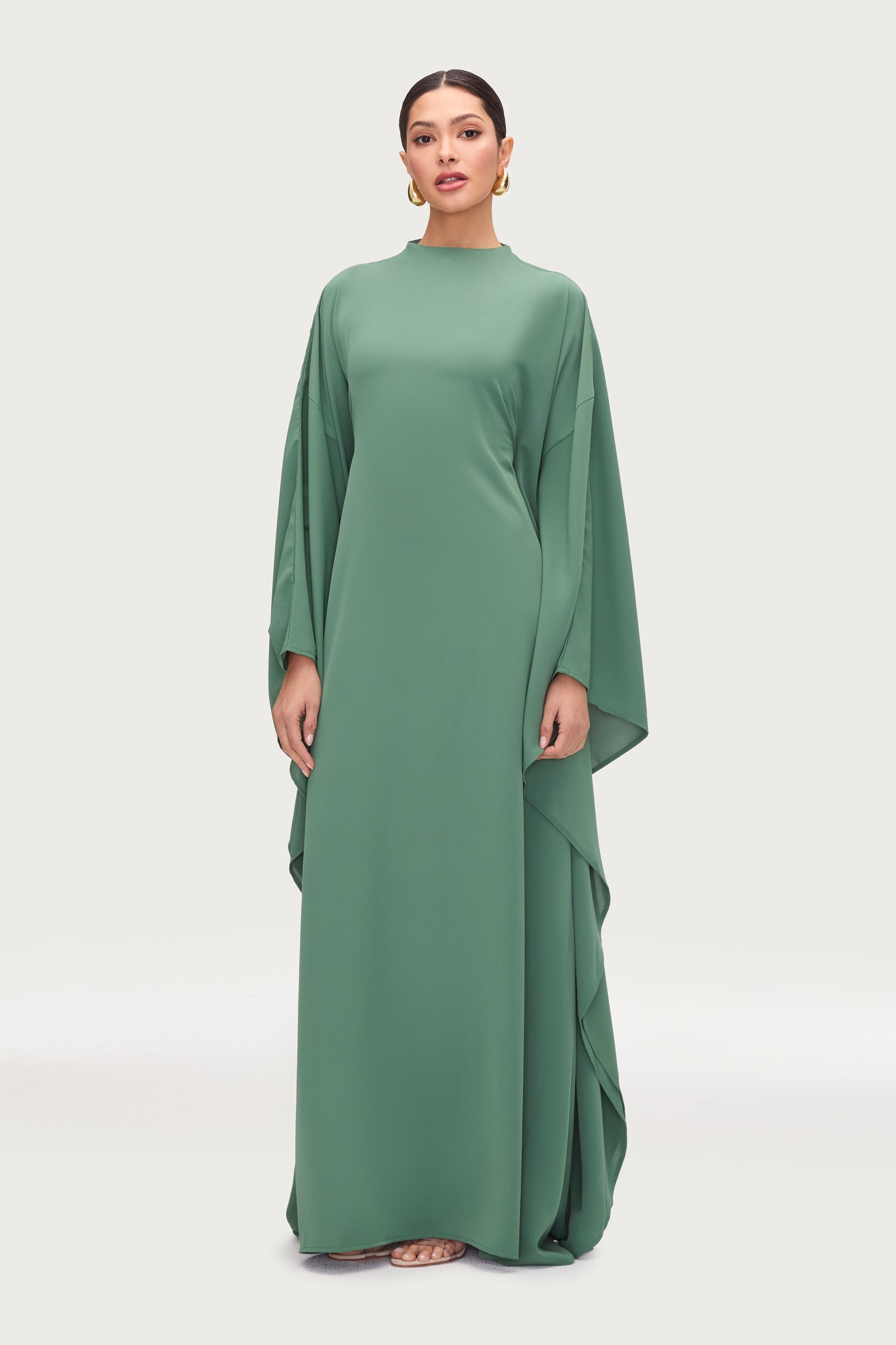 Amira Butterfly Inner Tie Abaya Dress - Sage Abayas Veiled 