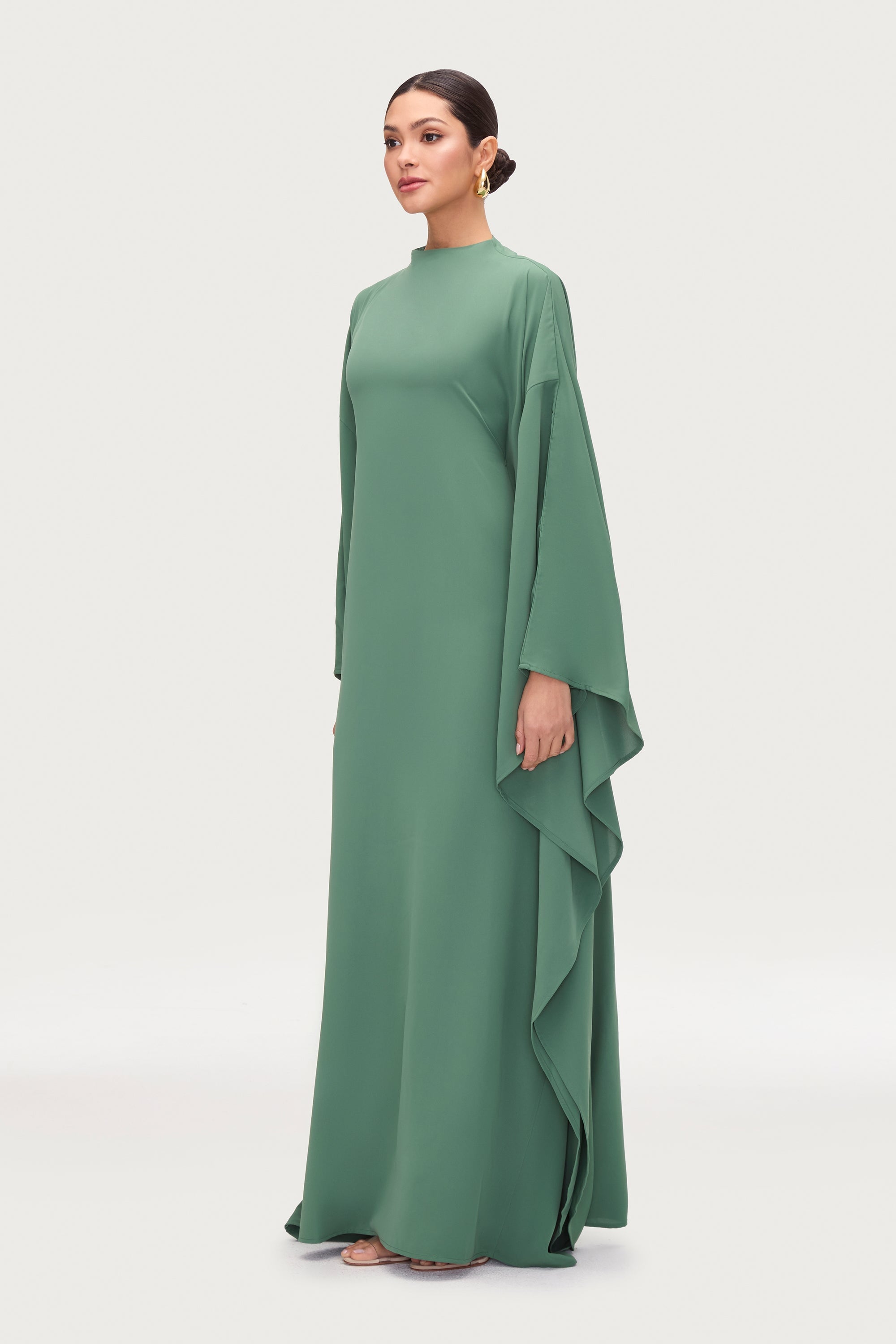 Amira Butterfly Inner Tie Abaya Dress - Sage Abayas Veiled 