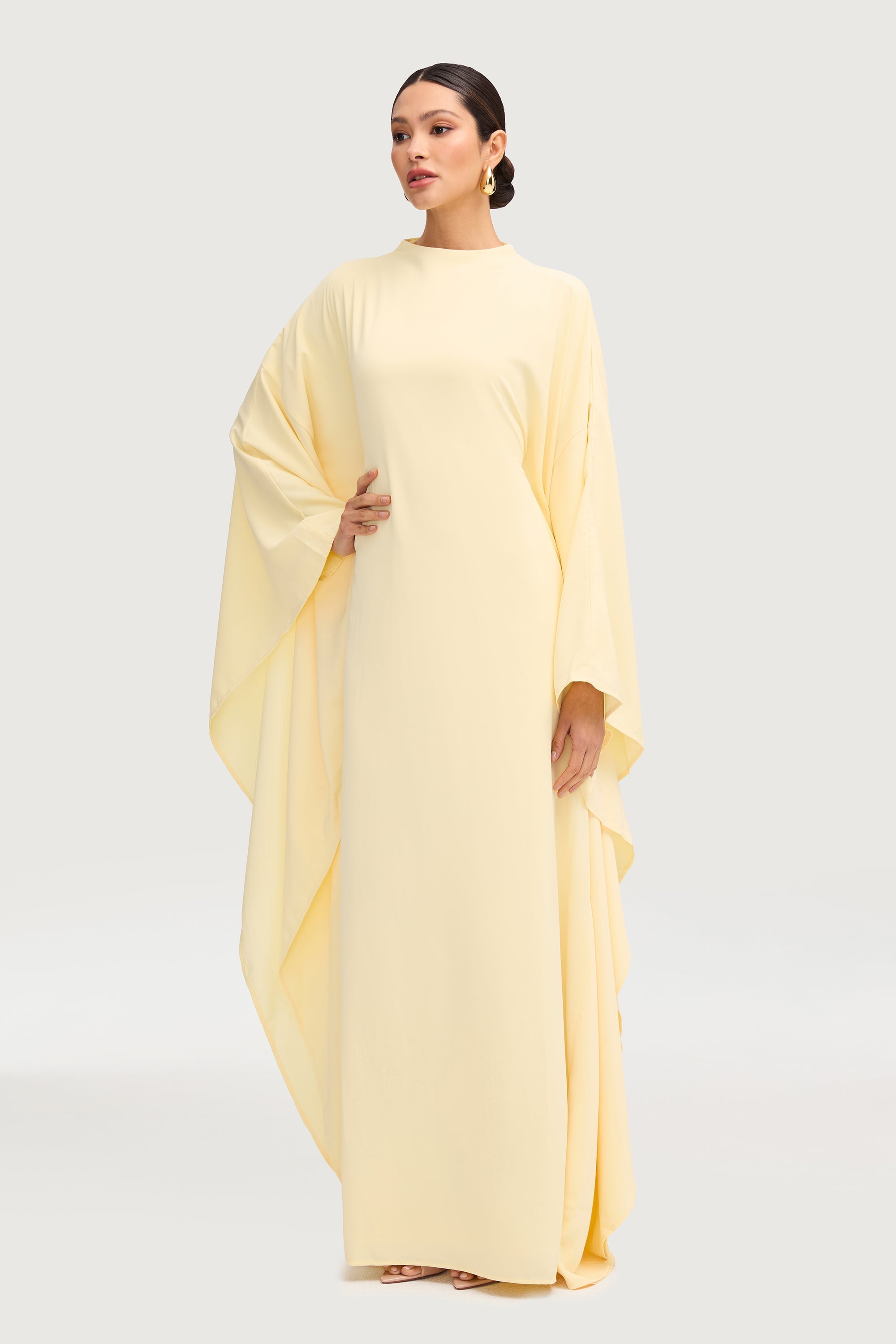 Amira Butterfly Inner Tie Abaya - Limon Abayas Veiled 