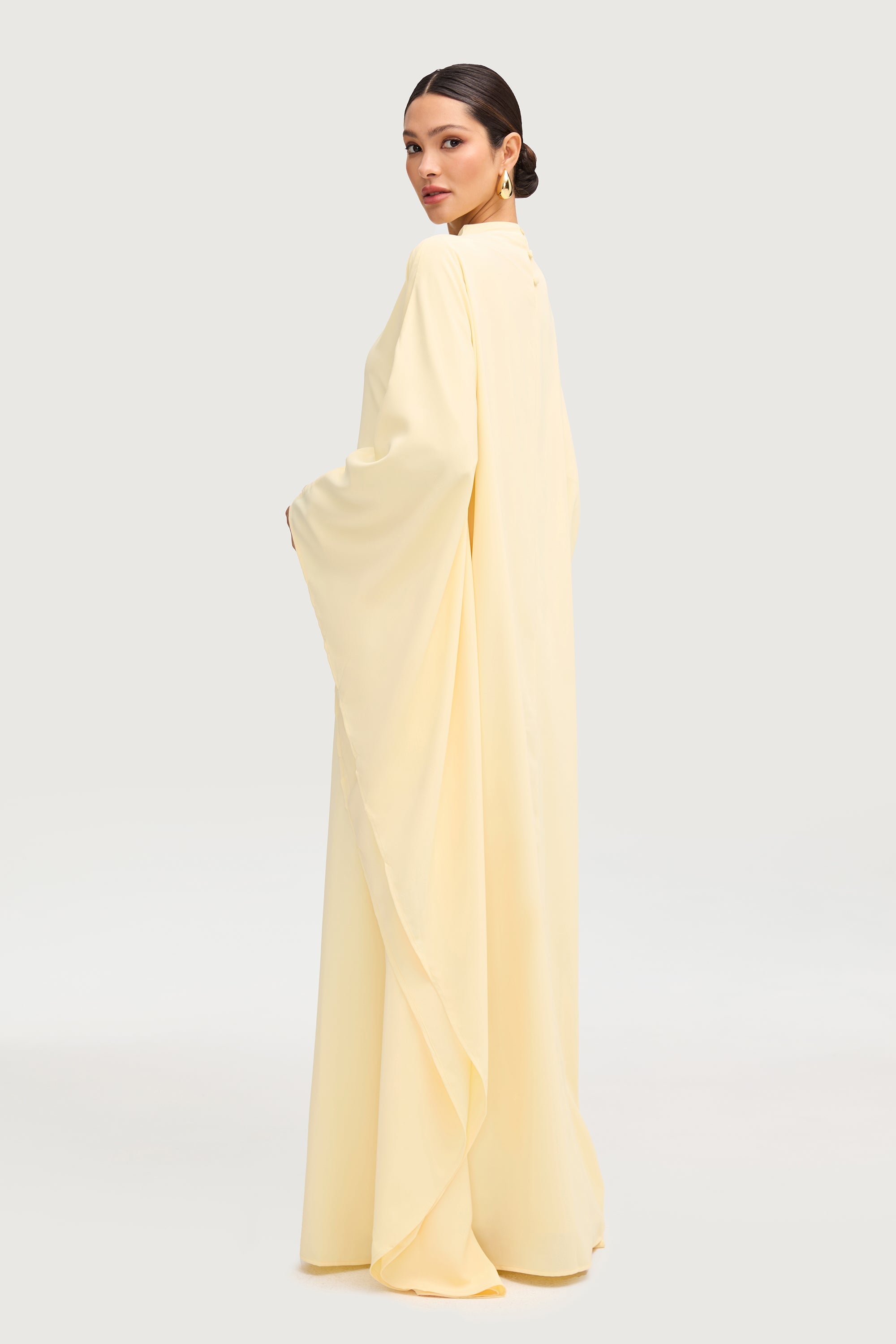 Amira Butterfly Inner Tie Abaya - Limon Abayas Veiled 