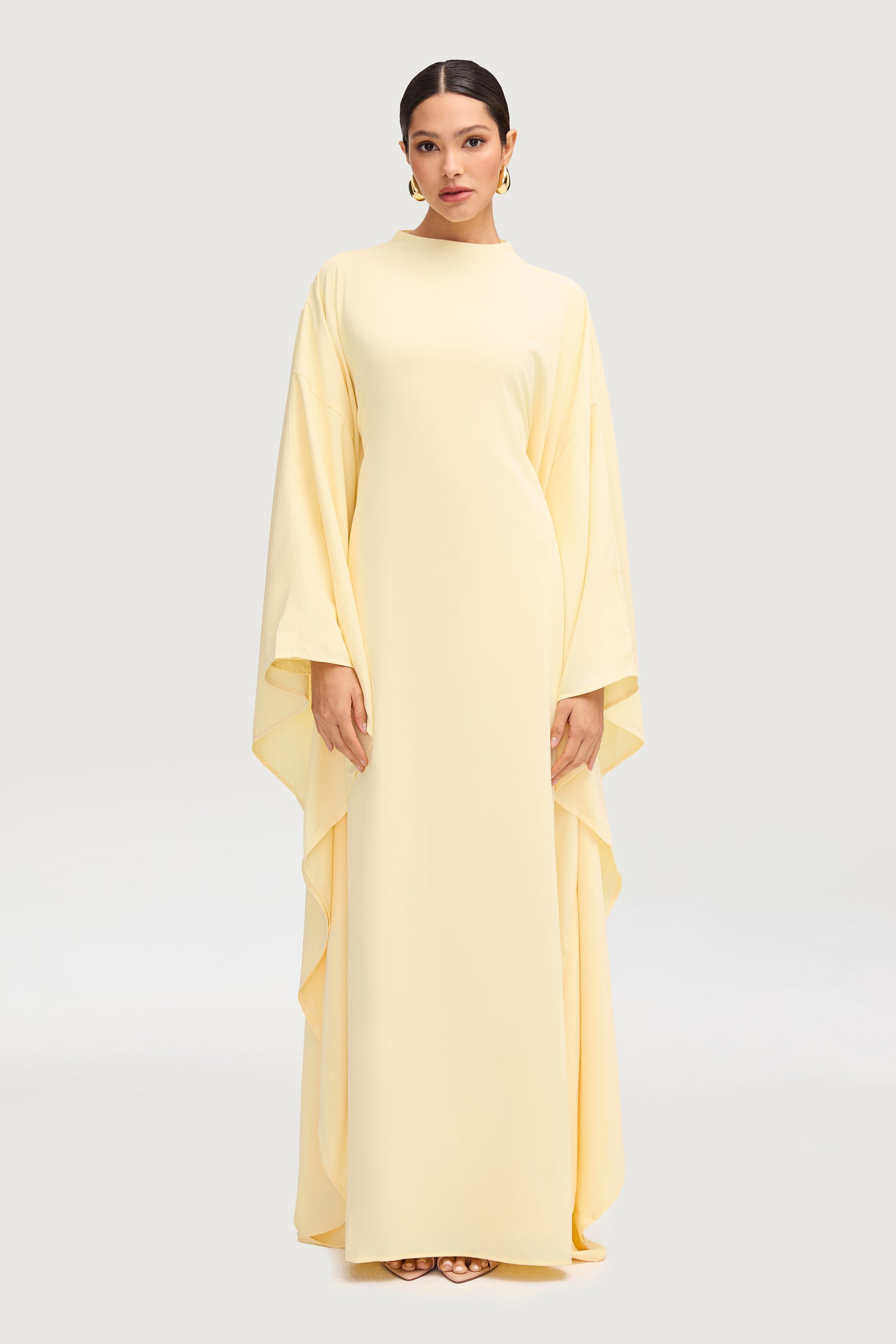 Amira Butterfly Inner Tie Abaya - Limon Abayas Veiled 