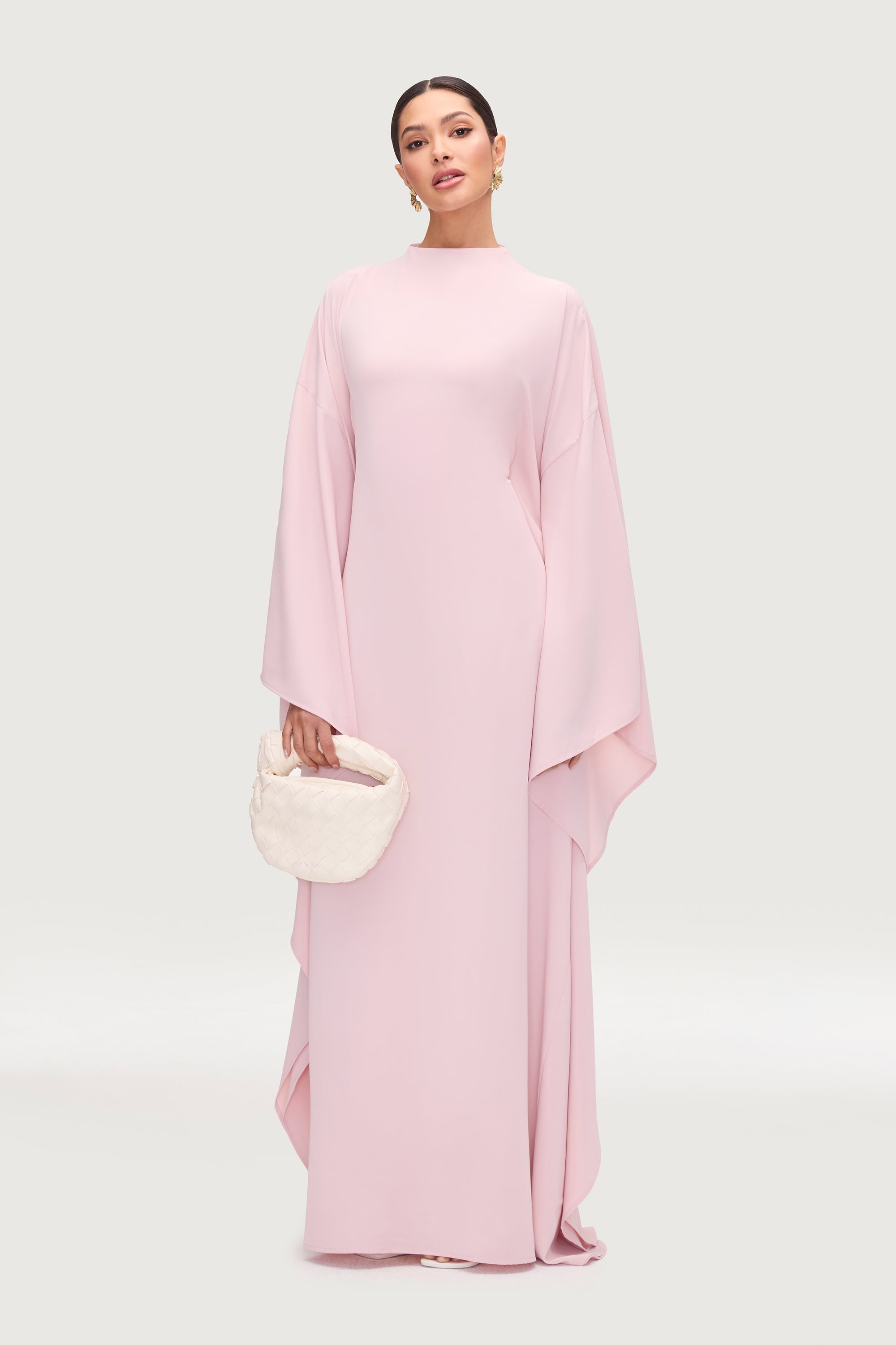 Amira Butterfly Inner Tie Abaya - Pastel Pink Abayas Veiled 