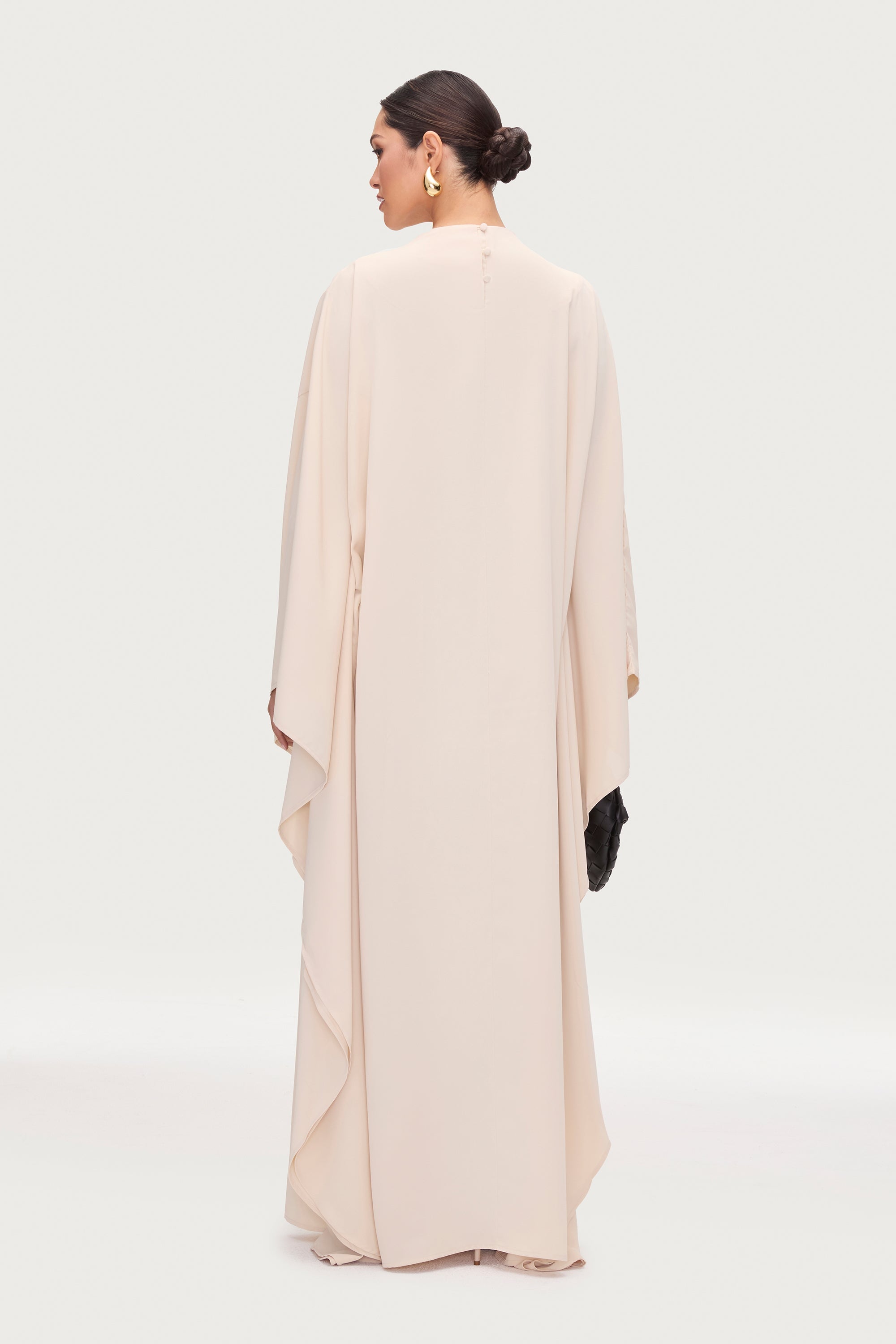 Amira Butterfly Inner Tie Abaya - Stone Abayas Veiled 