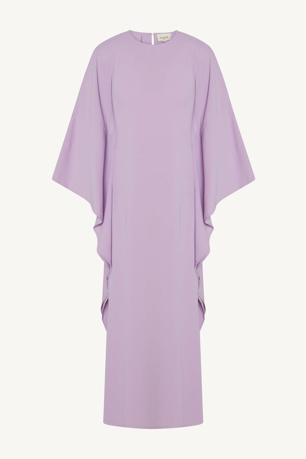 Amira Inner Tie Butterfly Kaftan Dress (Girls) - Lilac Abayas Veiled 