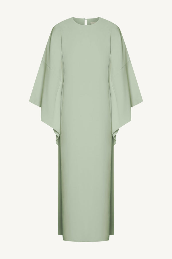 Amira Inner Tie Butterfly Kaftan Dress (Girls) - Pistachio Abayas Veiled 