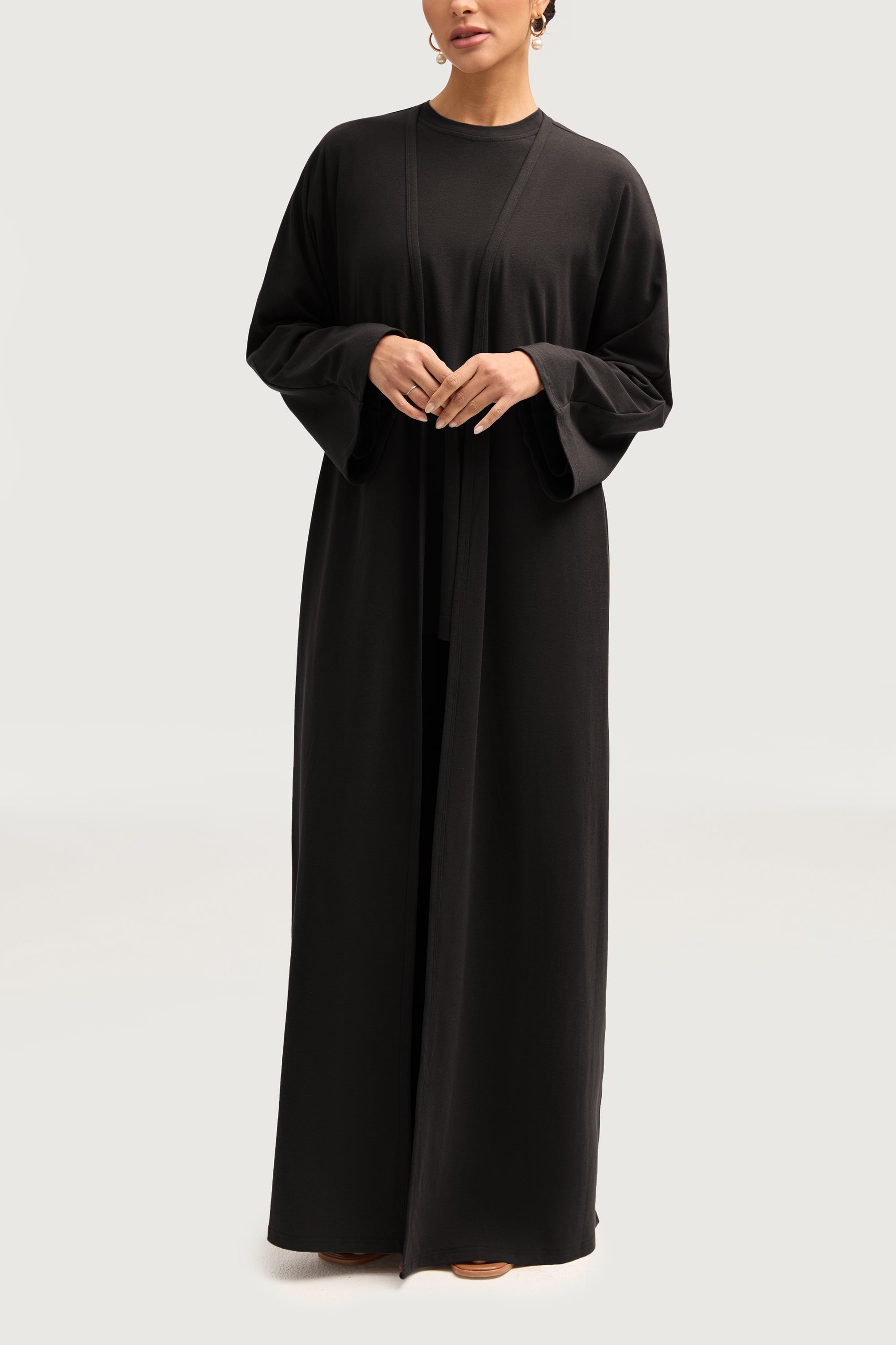 Aria Ribbed Everyday Maxi Cardigan - Black Jackets Veiled Collection 