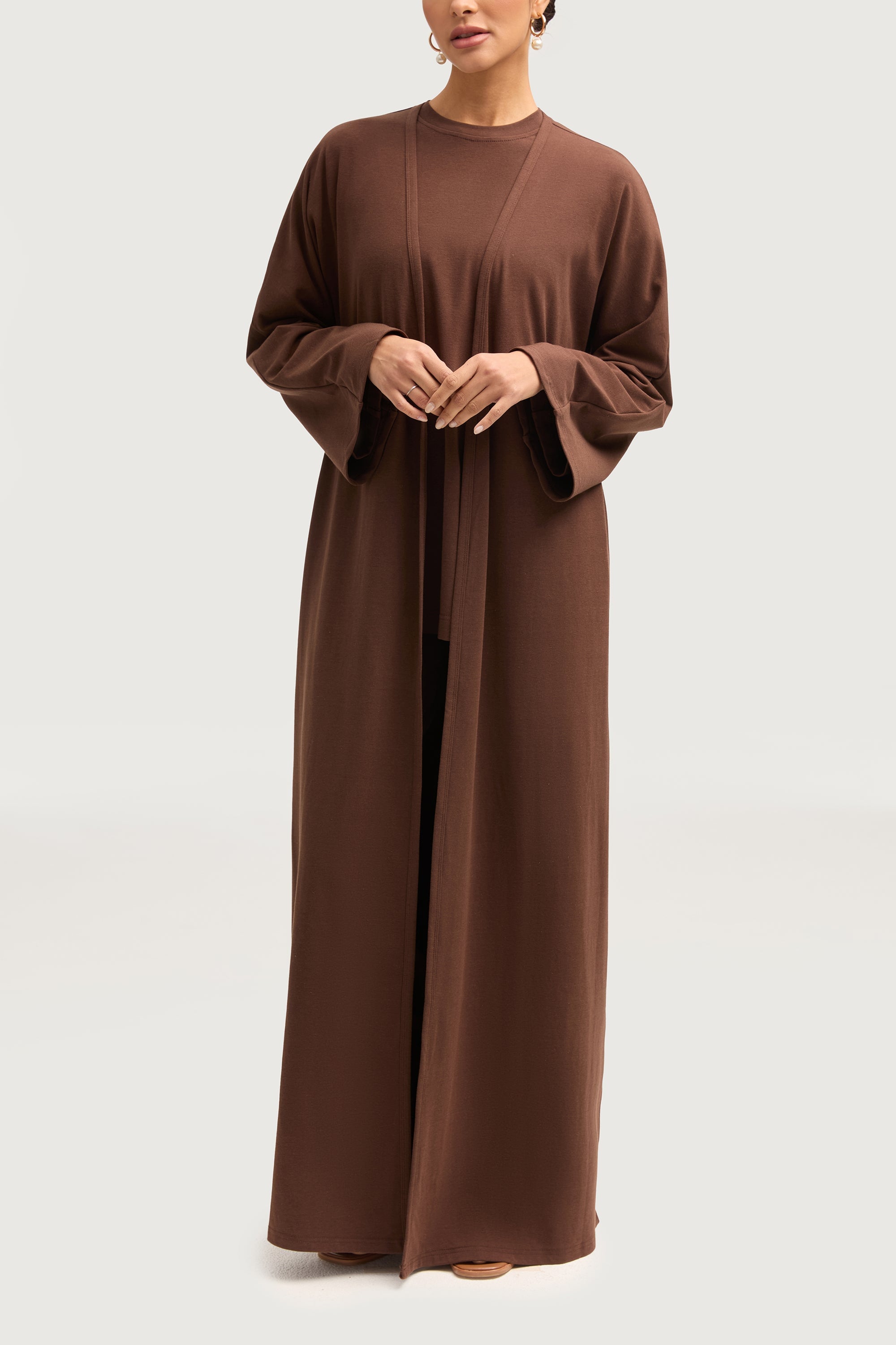 Aria Ribbed Everyday Maxi Cardigan - Dark Brown Jackets Veiled Collection 