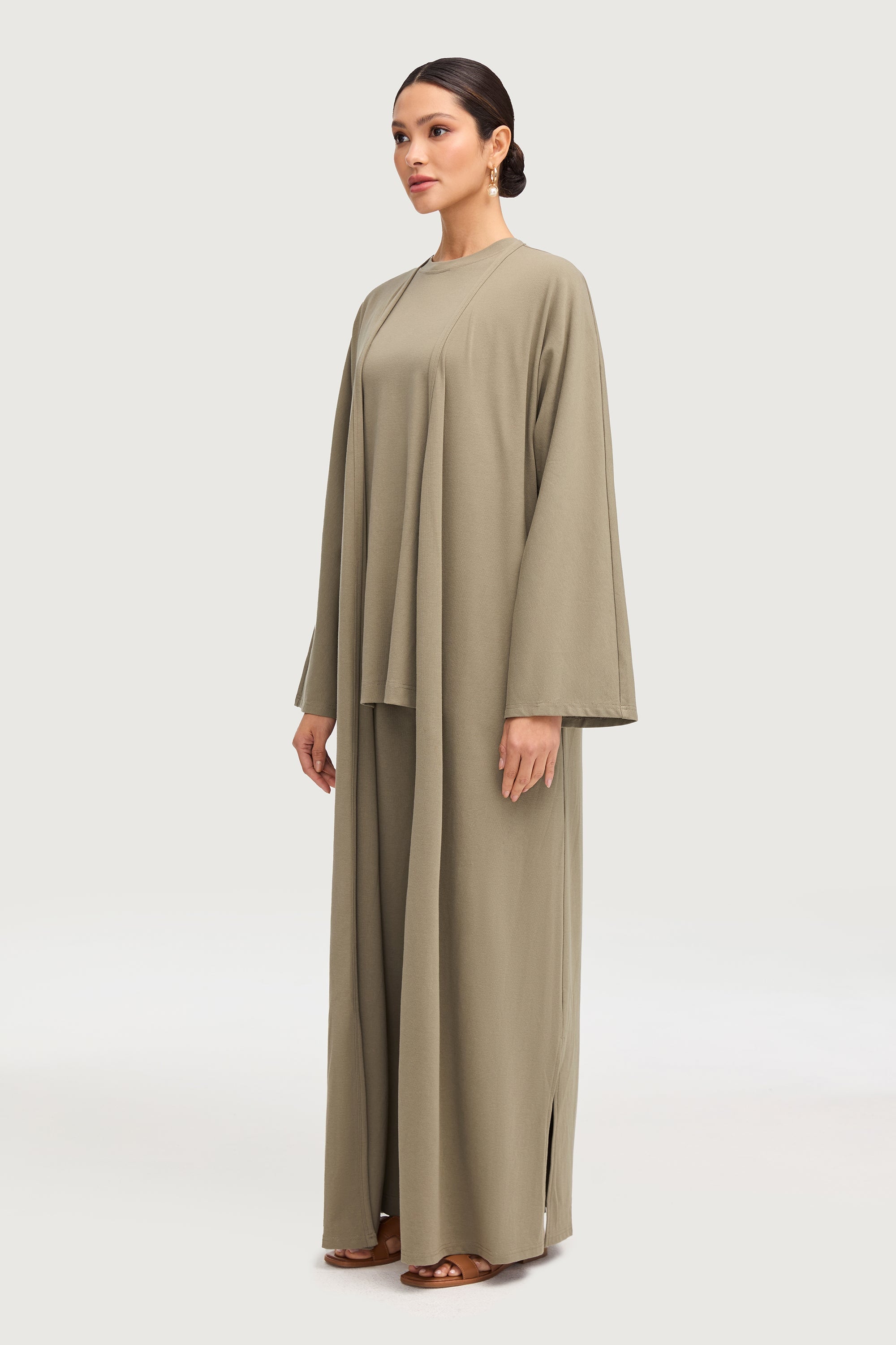 Aria Ribbed Everyday Maxi Cardigan - Sage Jackets Veiled Collection 