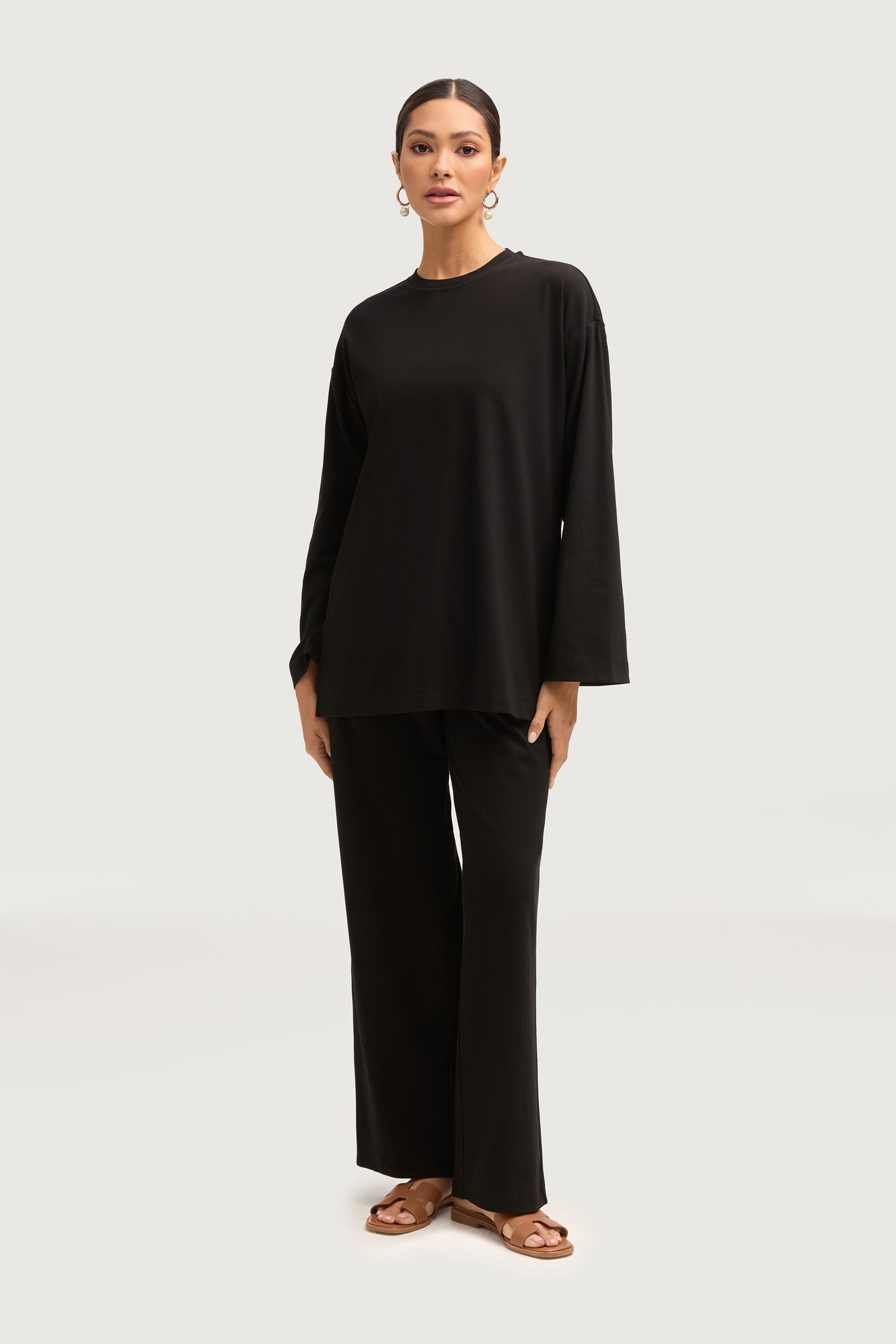 Aria Ribbed Everyday Top - Black Tops Veiled Collection 