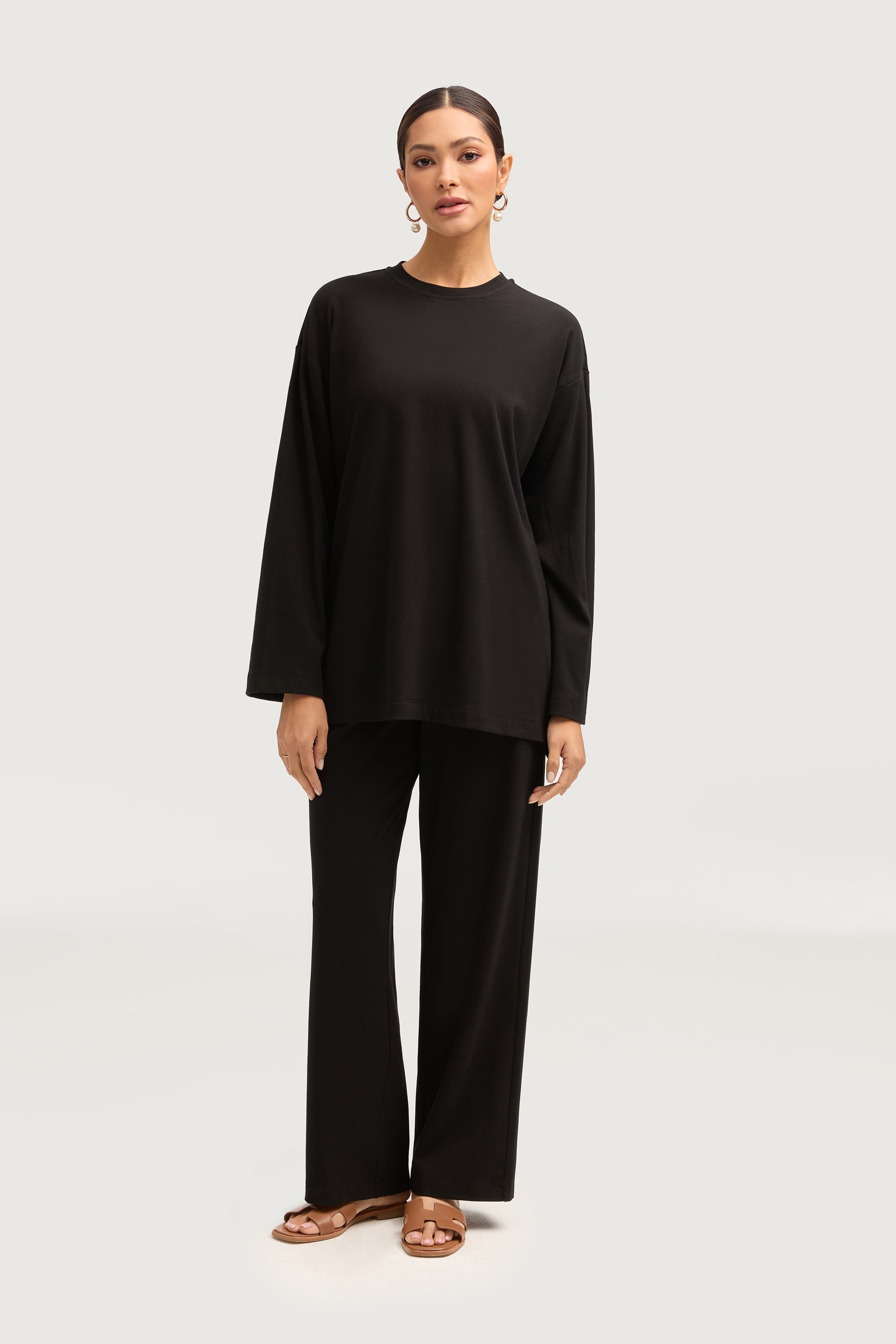 Aria Ribbed Everyday Top - Black Tops Veiled Collection 