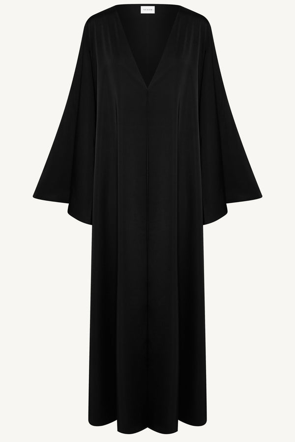 Arwa Flare Sleeve Open Abaya - Black Abayas Veiled 