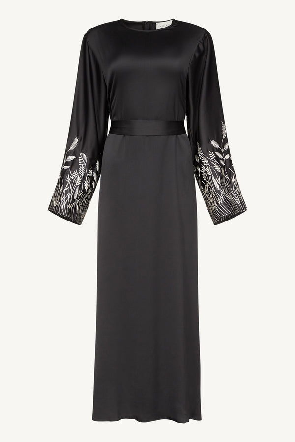 Ascia Embroidered Maxi Dress - Black Abayas Veiled 