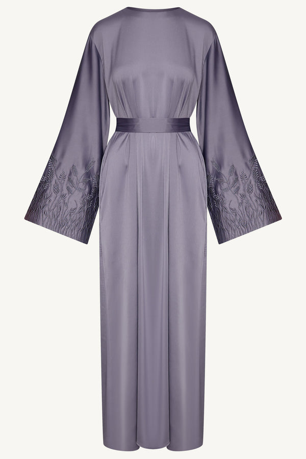 Ascia Embroidered Maxi Dress - Purple Sage Abayas Veiled 