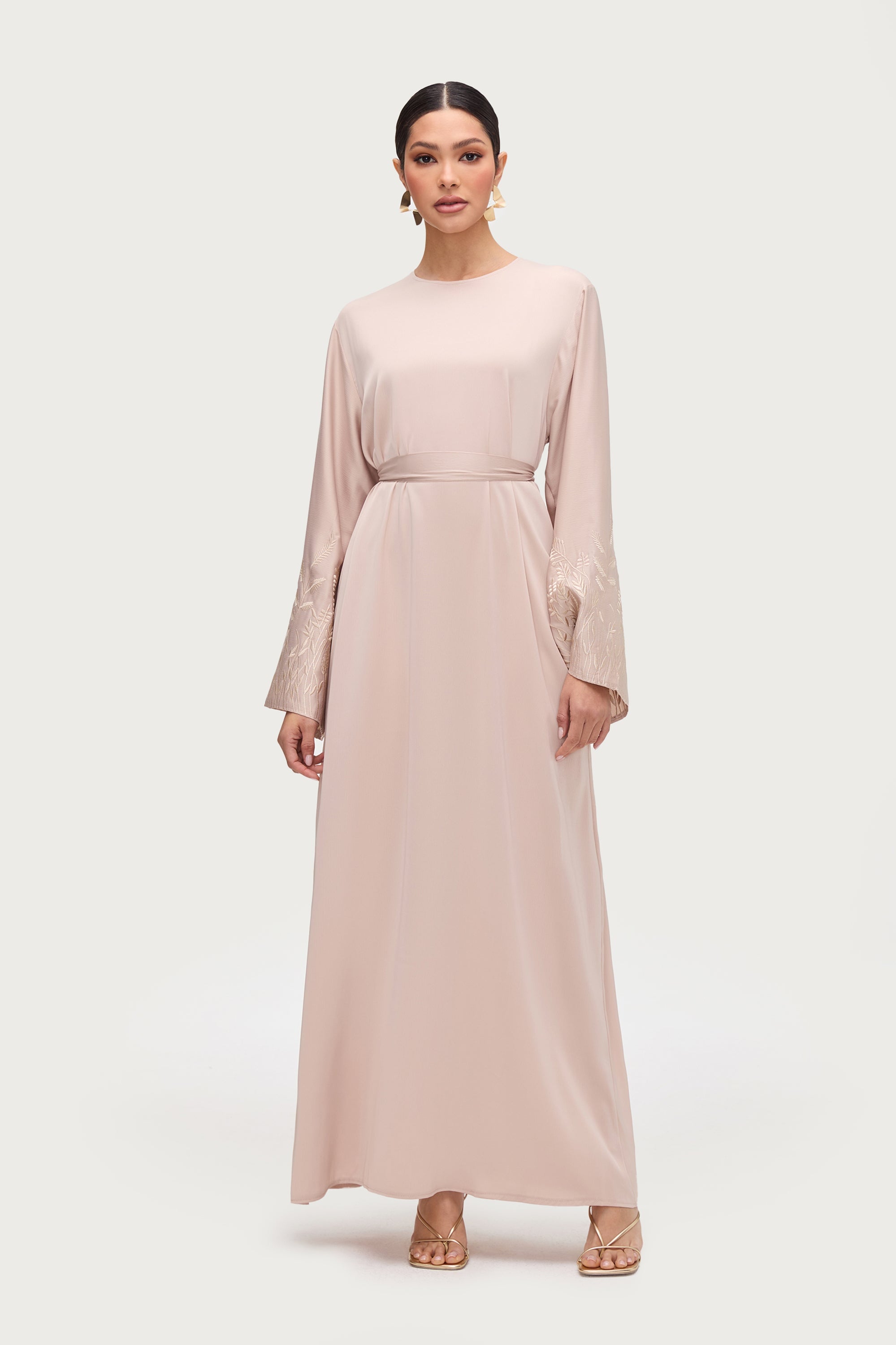 Ascia Embroidered Maxi Dress - Stone Abayas Veiled 