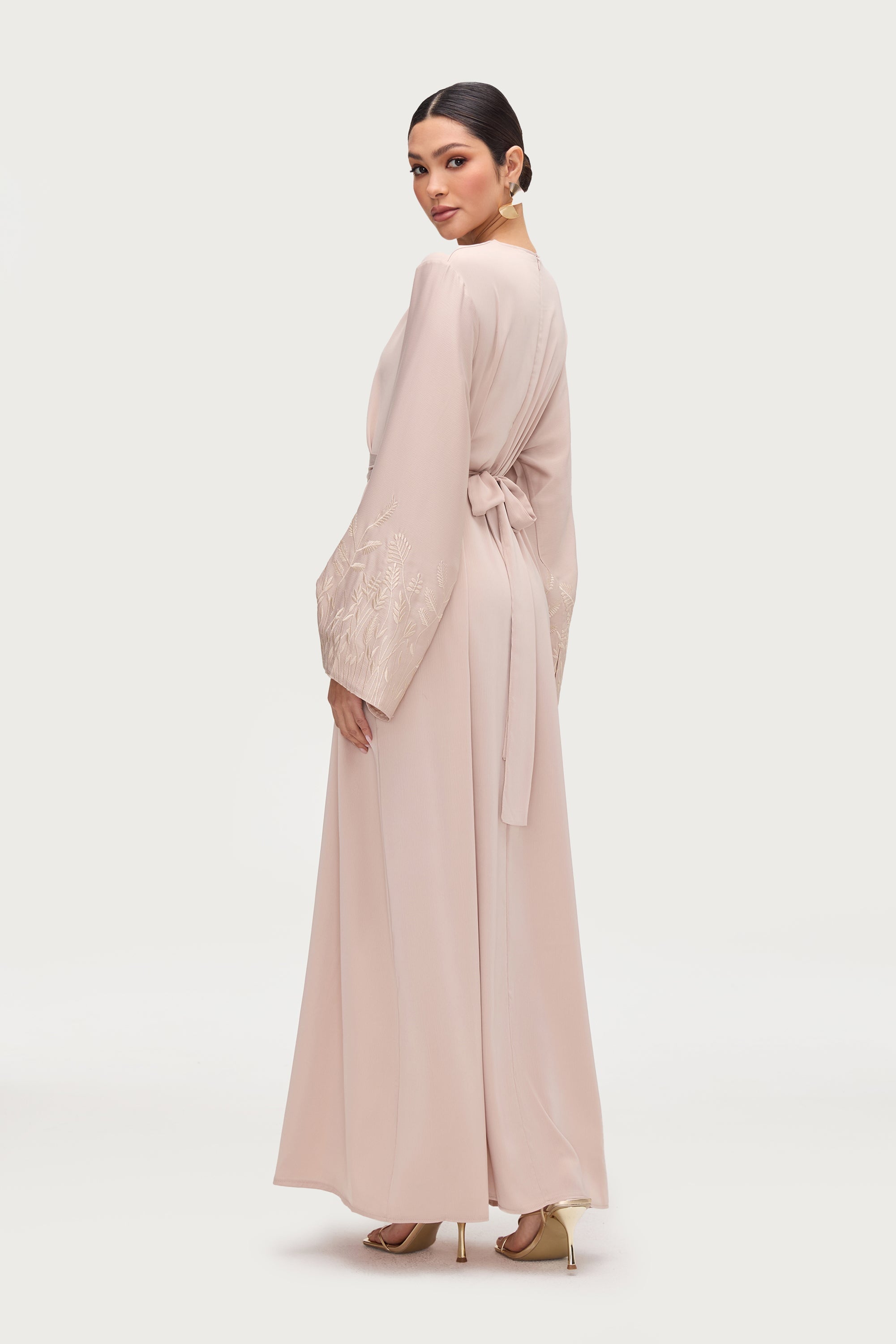 Ascia Embroidered Maxi Dress - Stone Abayas Veiled 