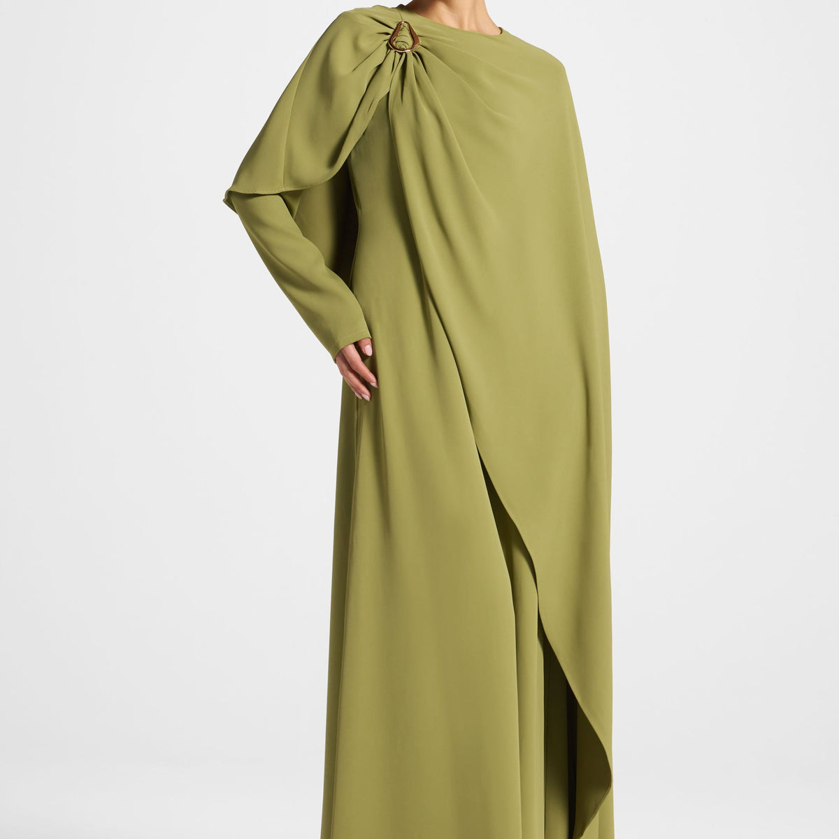 Asymmetric Cape Maxi Dress
