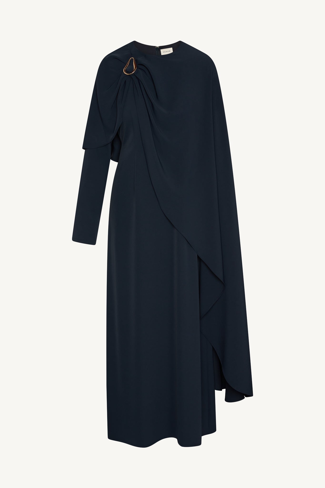 Asymmetric Cape Maxi Dress - Midnight Abayas Veiled 