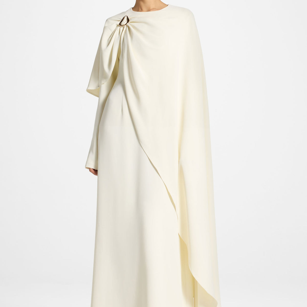 blue dress for baby girl Asymmetric Cape Maxi Dress