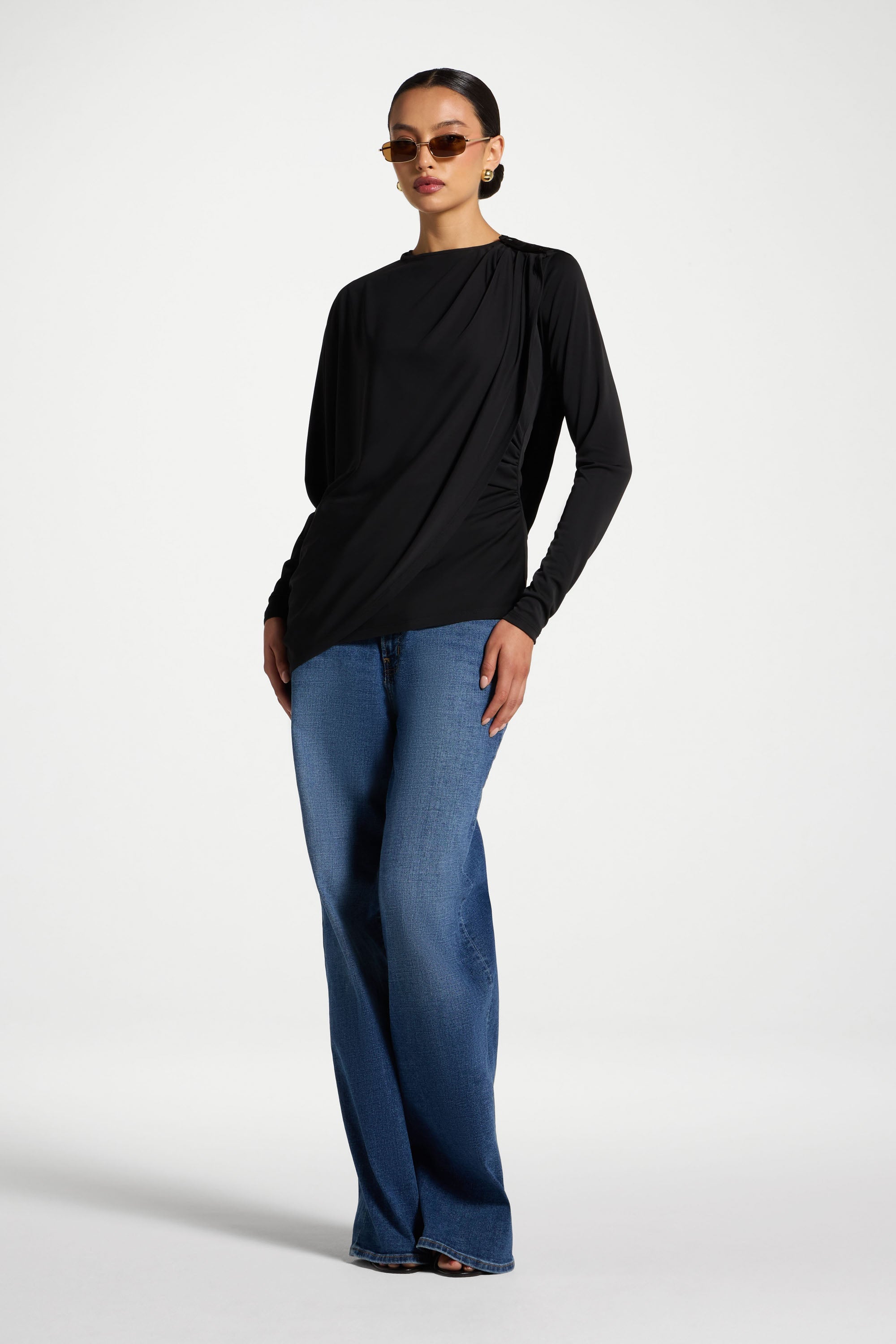 Asymmetric Cape Top - Black Abayas Veiled 