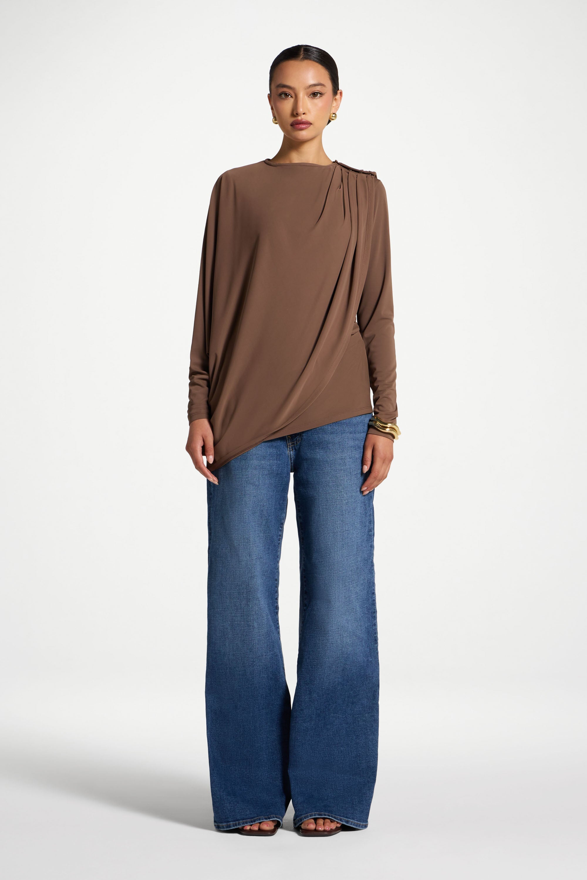 Asymmetric Cape Top - Coffee Quartz Abayas Veiled 