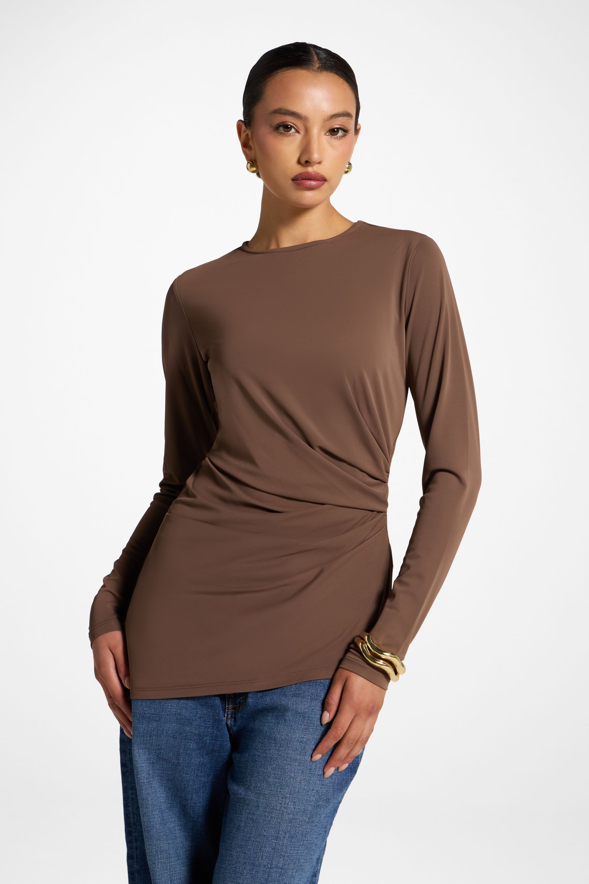 Asymmetric Cape Top - Coffee Quartz Abayas Veiled 