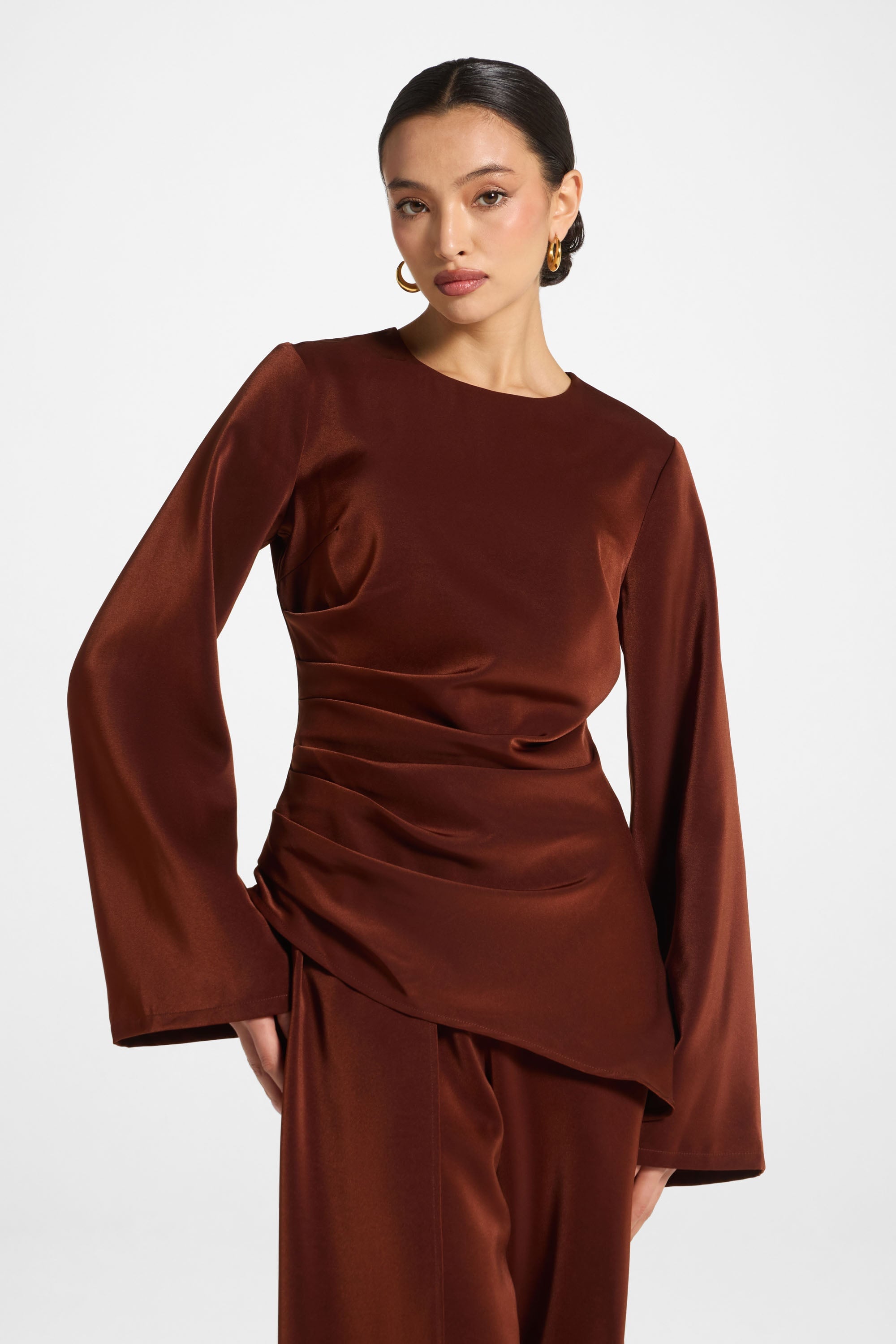 Asymmetric Drape Top - Spice
