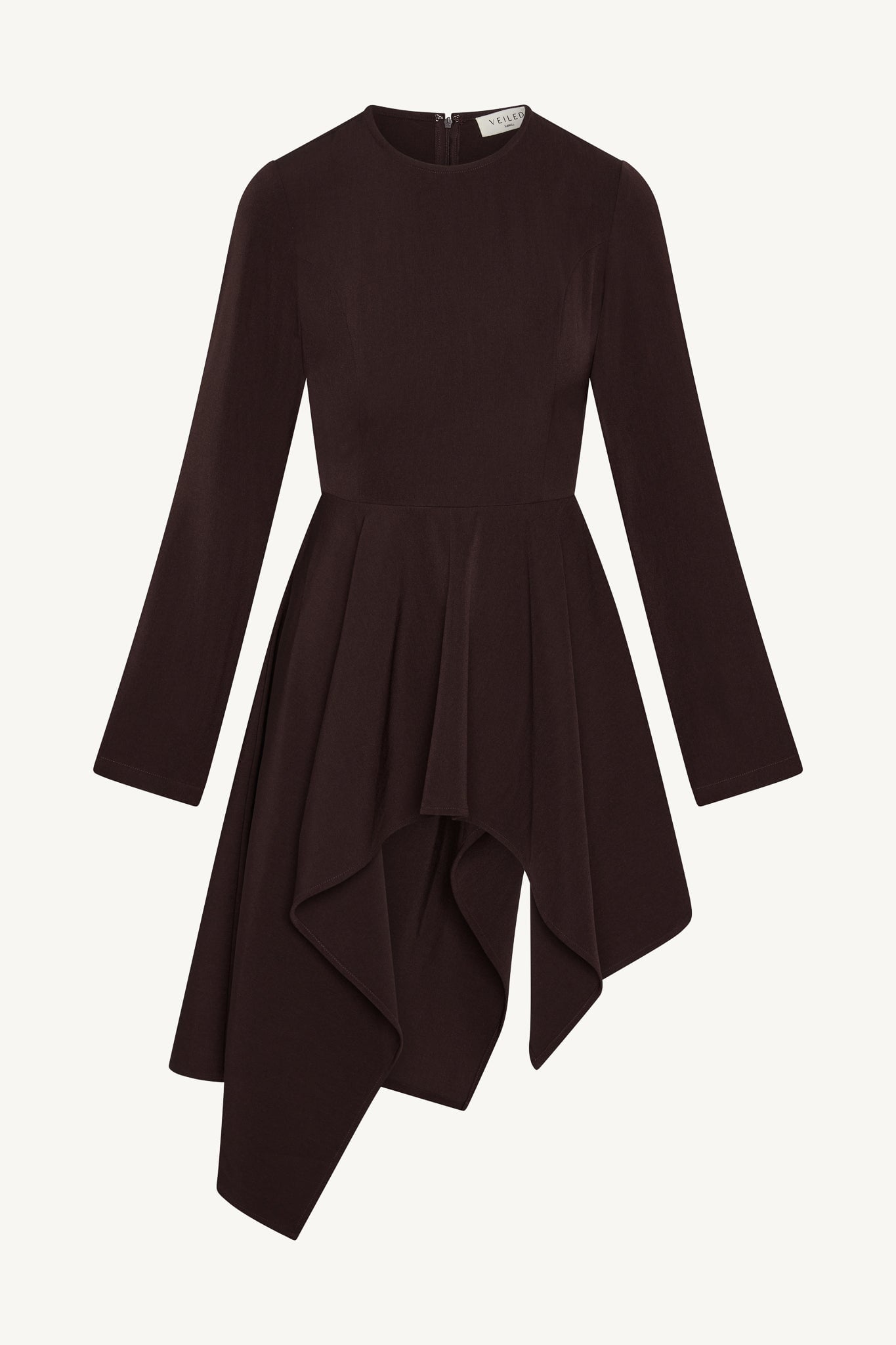 Asymmetric Lace Up Back Top - Chocolate Truffle Abayas Veiled 