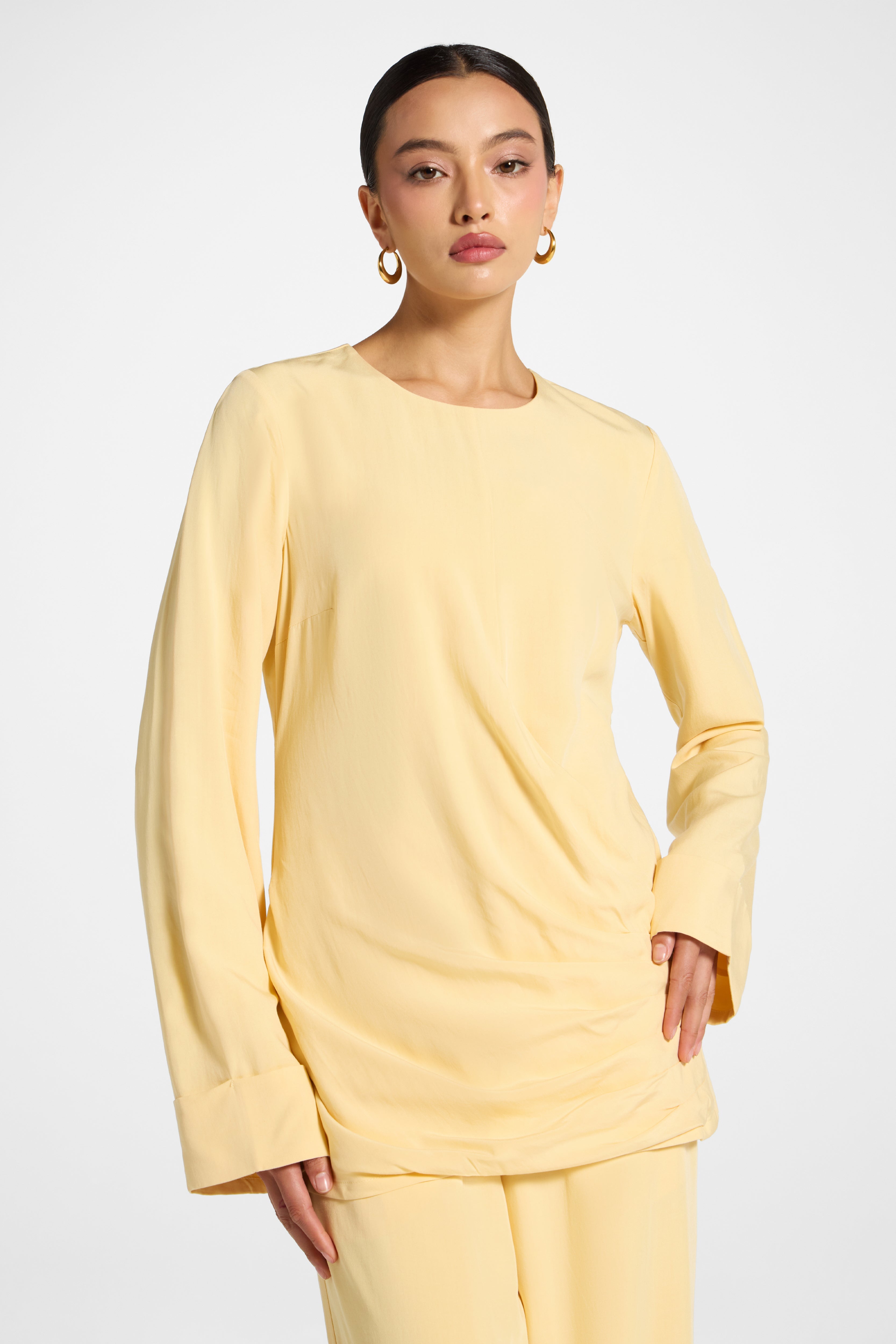 Asymmetric Pleated Top - Banana Abayas Veiled 