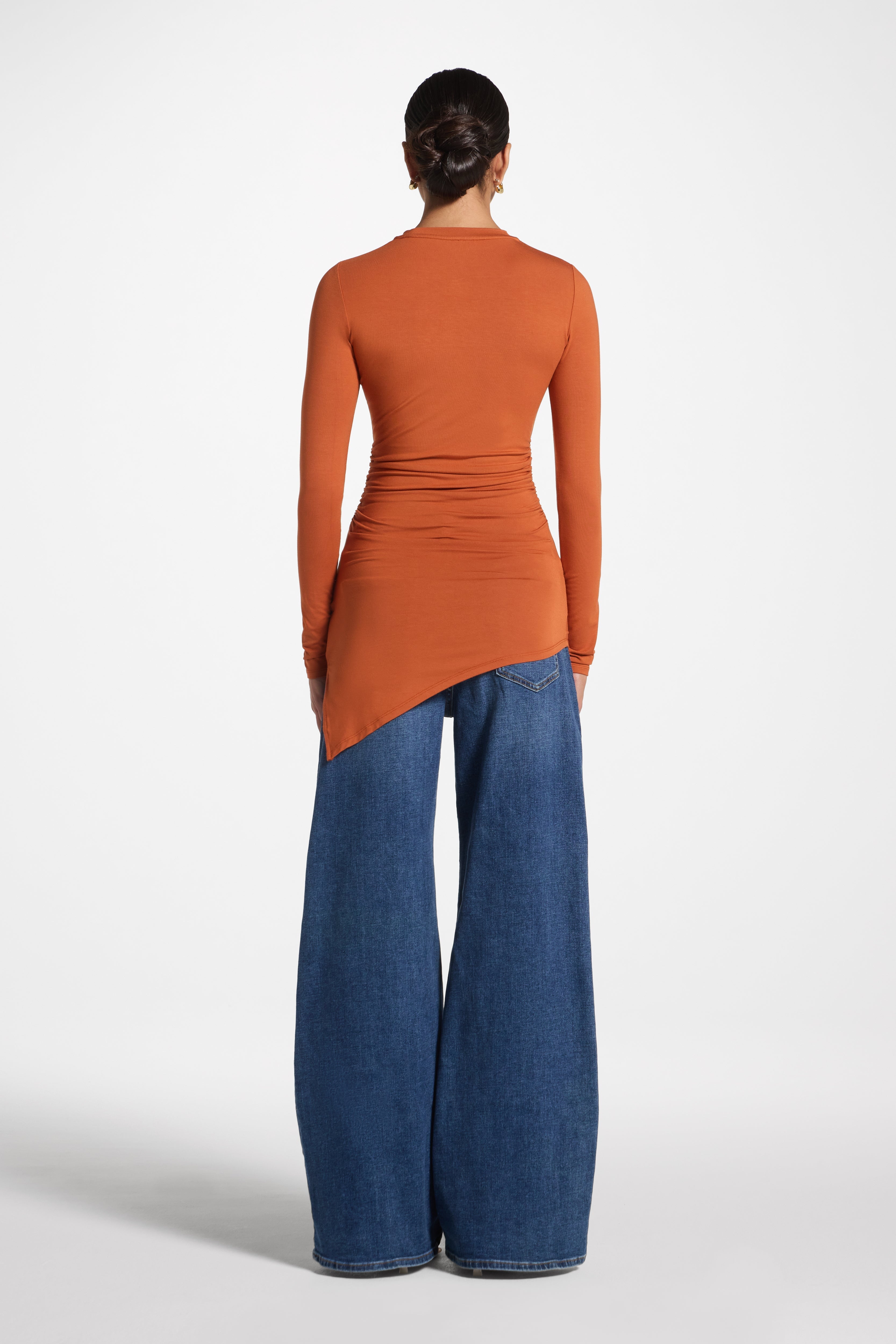 Asymmetric Rouched Bamboo Top - Spice Abayas Veiled 
