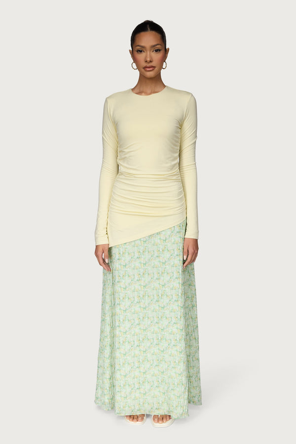 Asymmetric Rouched Jersey Top - Butter Dresses Veiled 