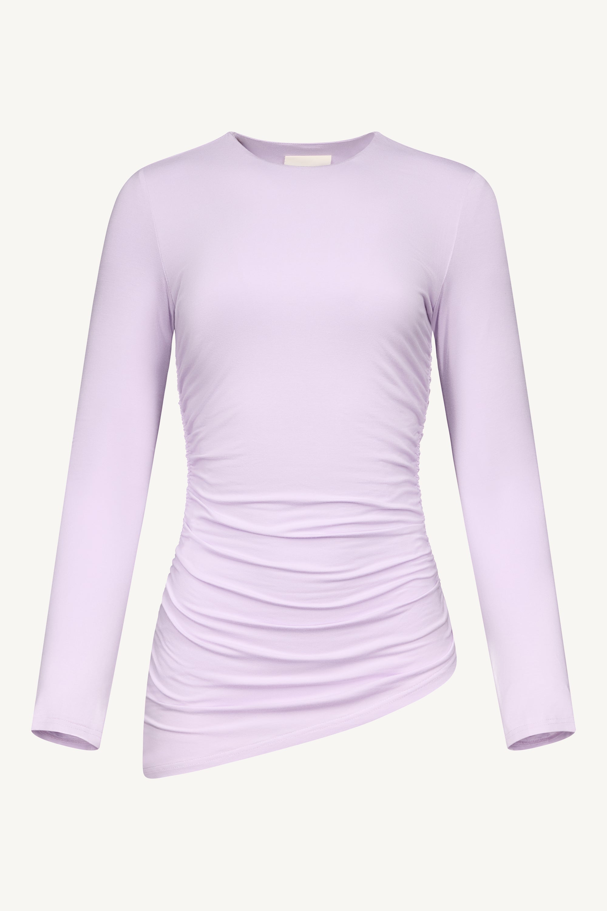 Asymmetric Rouched Jersey Top - Lilac Dresses Veiled 