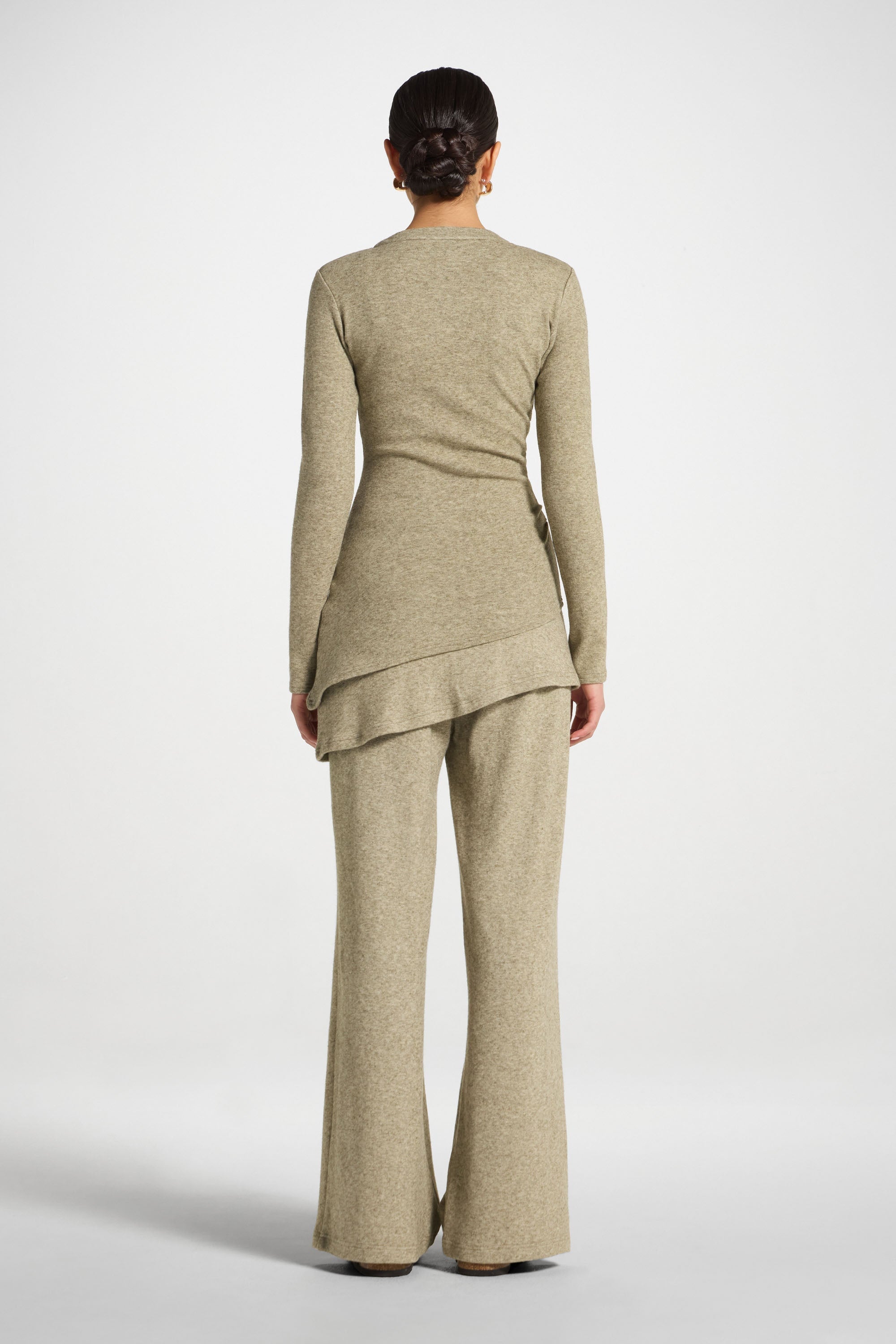 Asymmetric Rouched Top - Olive Abayas Veiled 