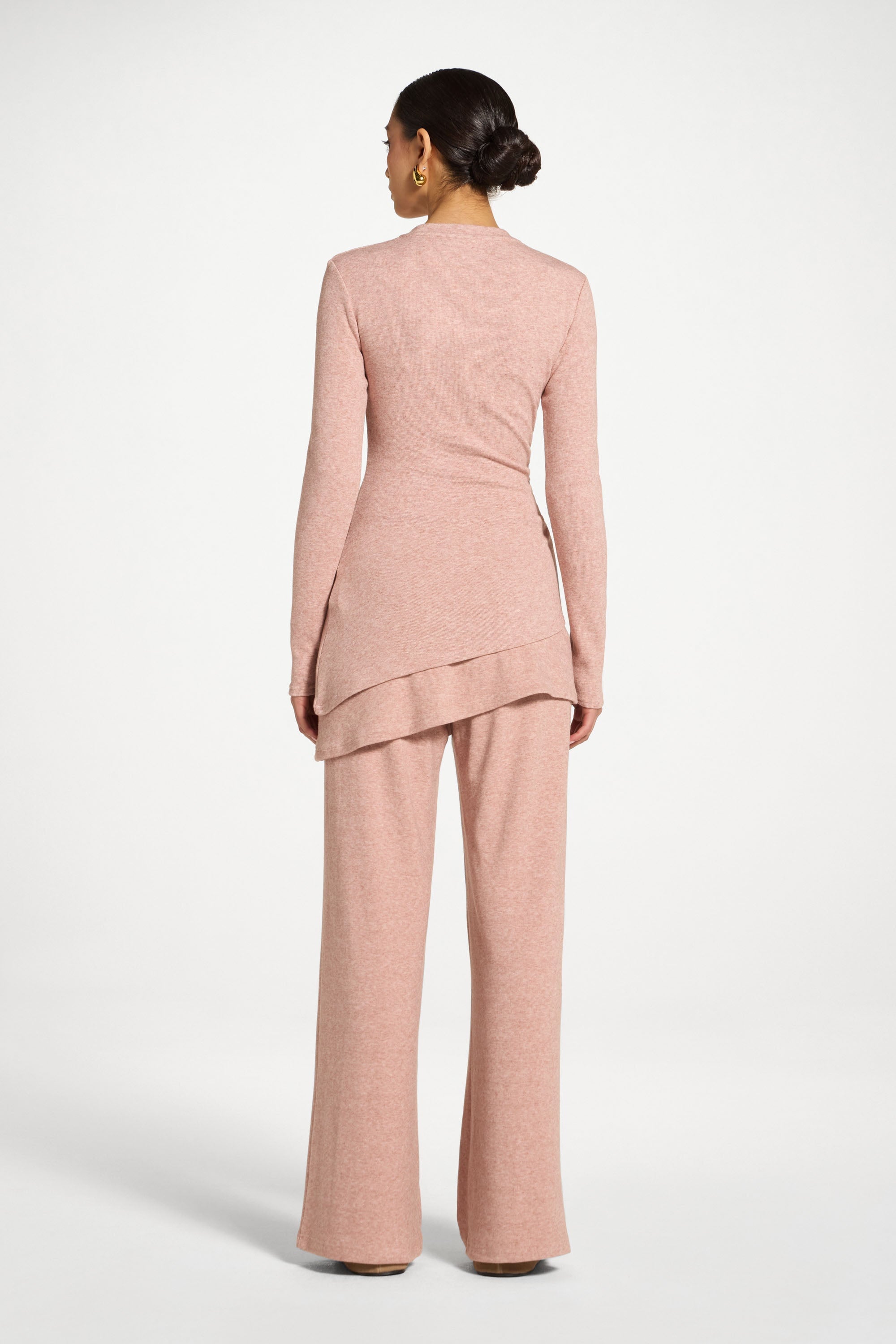 Asymmetric Rouched Top - Rose Abayas Veiled 