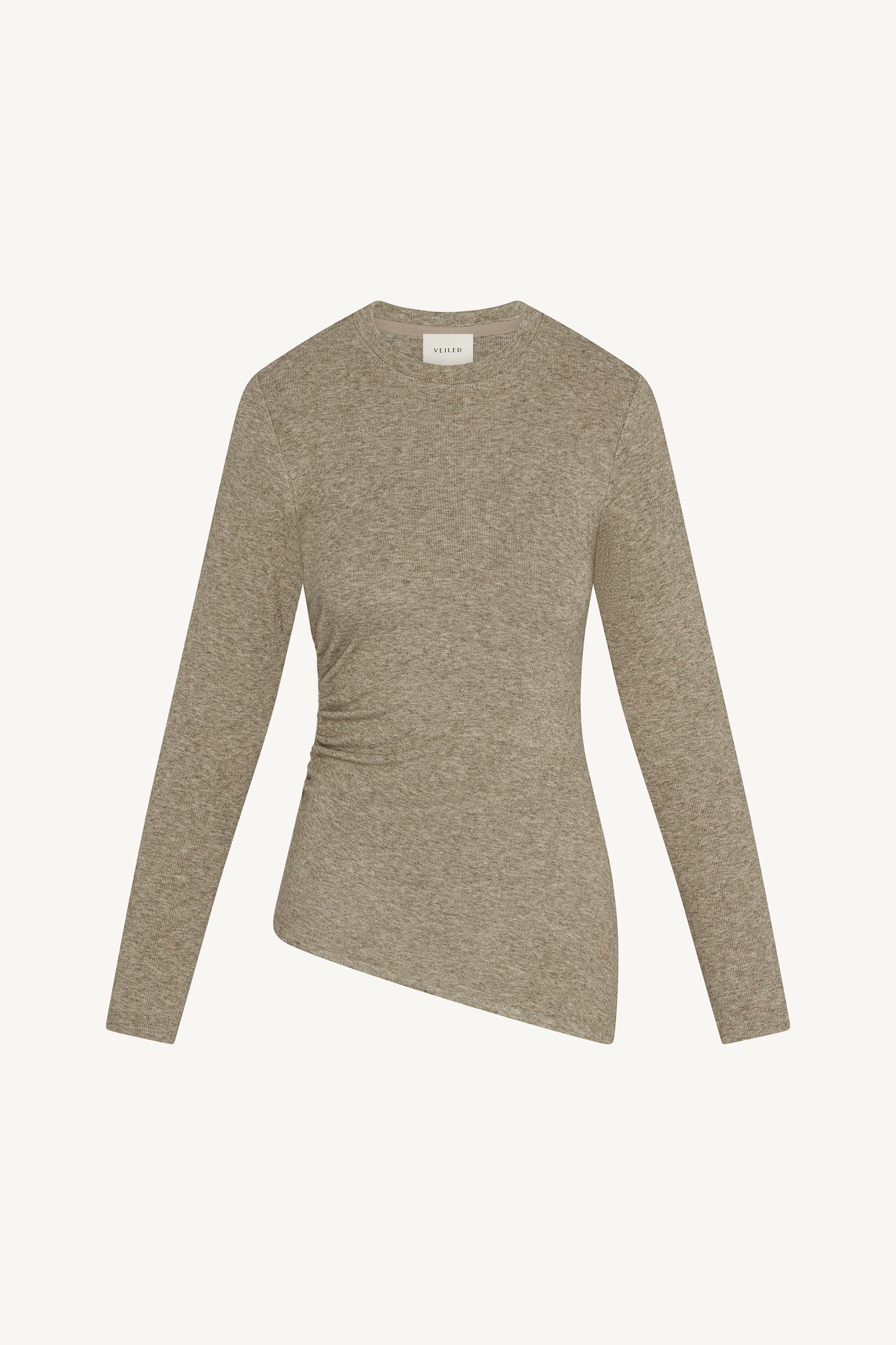 Asymmetric Rouched Top - Warm Grey Abayas Veiled 