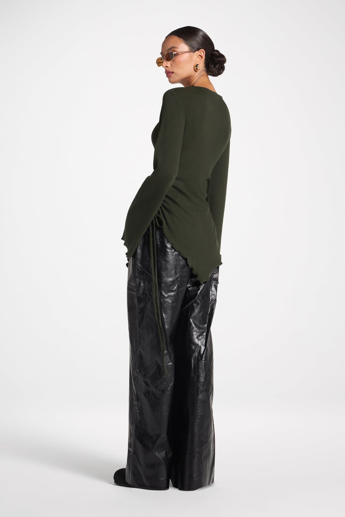 Asymmetric Ruched Top - Forest Top Veiled 