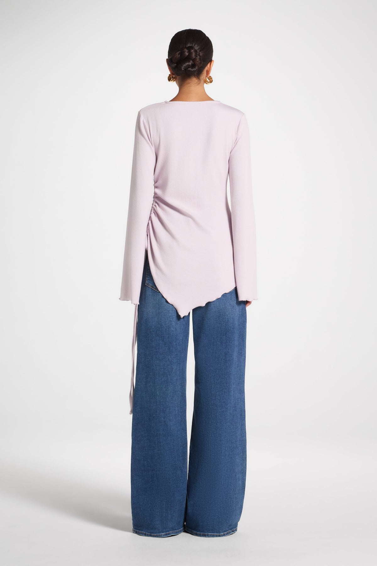 Asymmetric Ruched Top - Lilac Top Veiled 