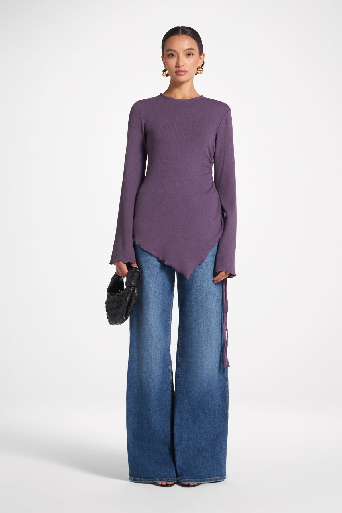 Asymmetric Ruched Top - Plum Top Veiled 
