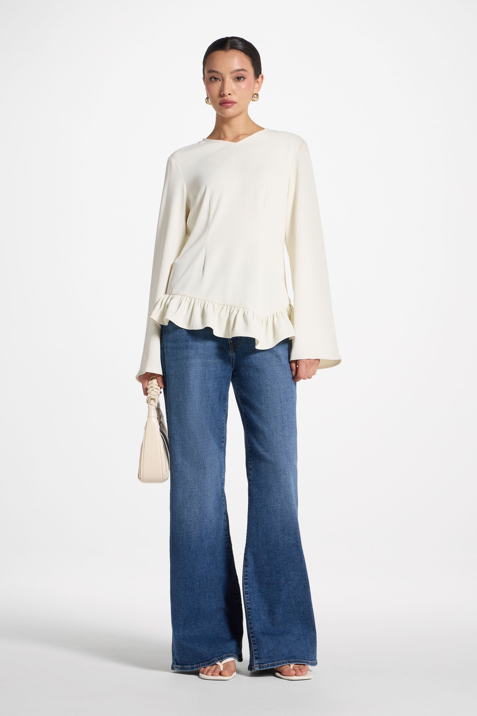 Asymmetric Ruffle Top - Moonlight Abayas Veiled 