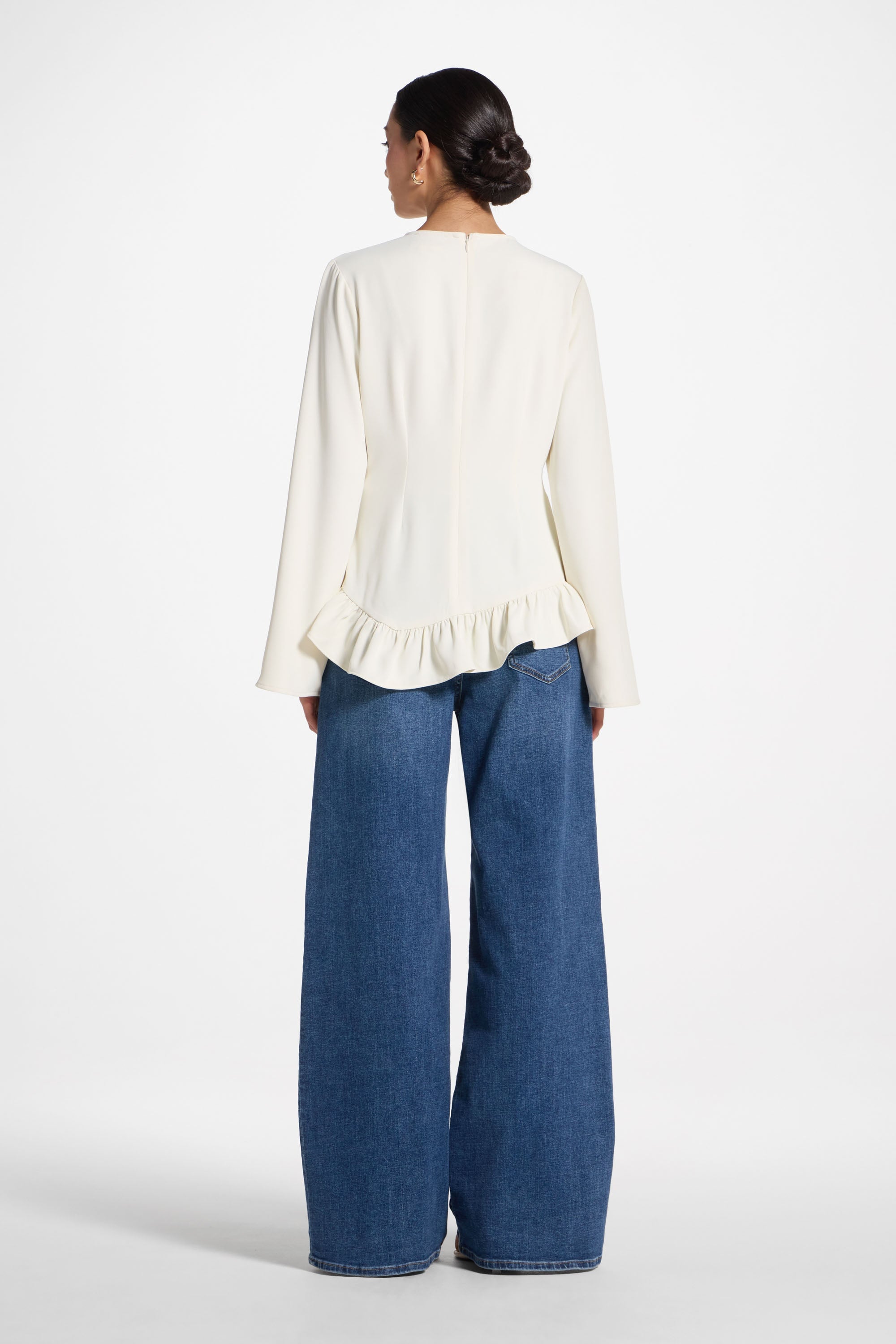 Asymmetric Ruffle Top - Moonlight Abayas Veiled 