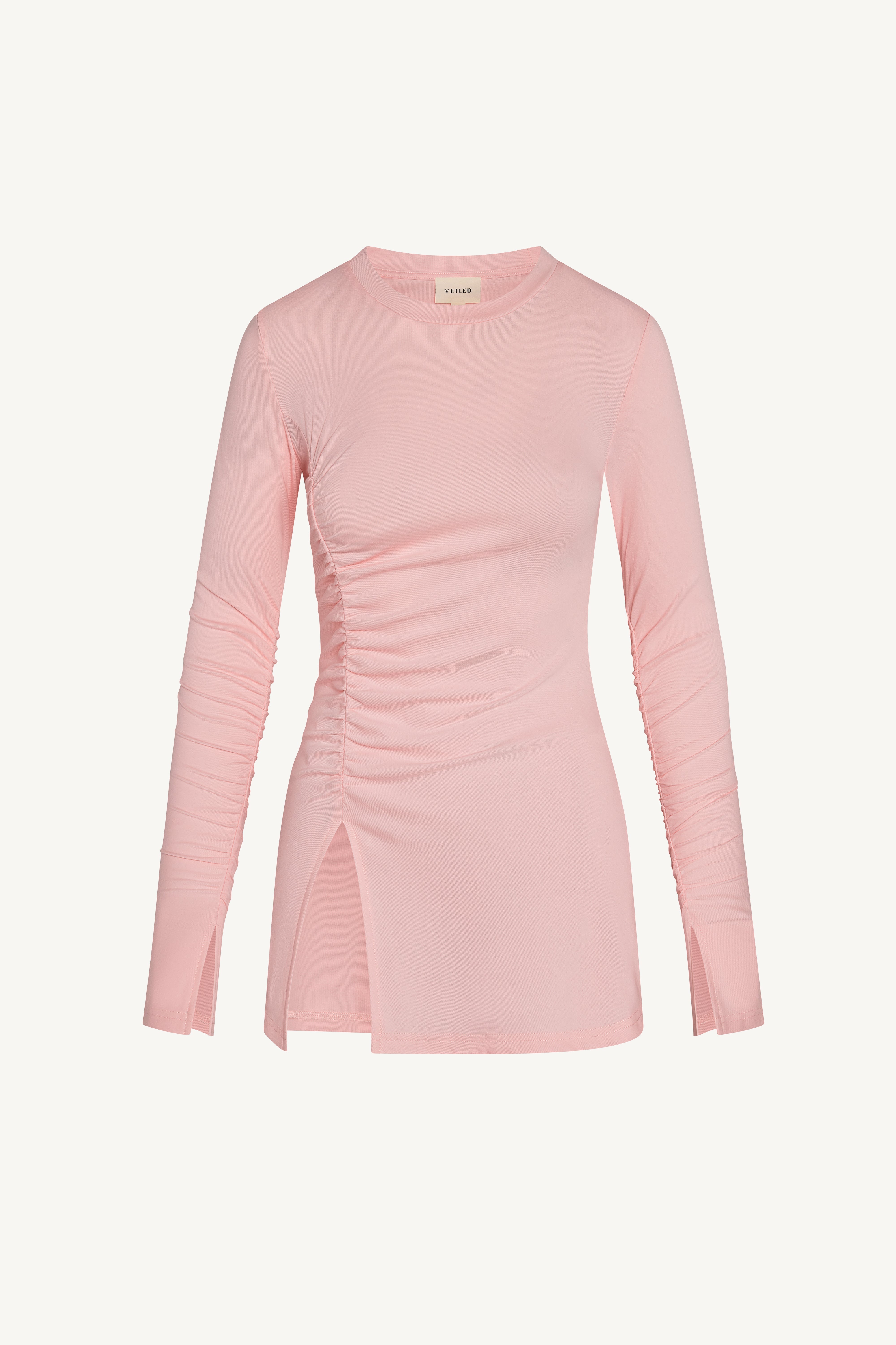 Asymmetric Side Slit Top - Pink Abayas Veiled 